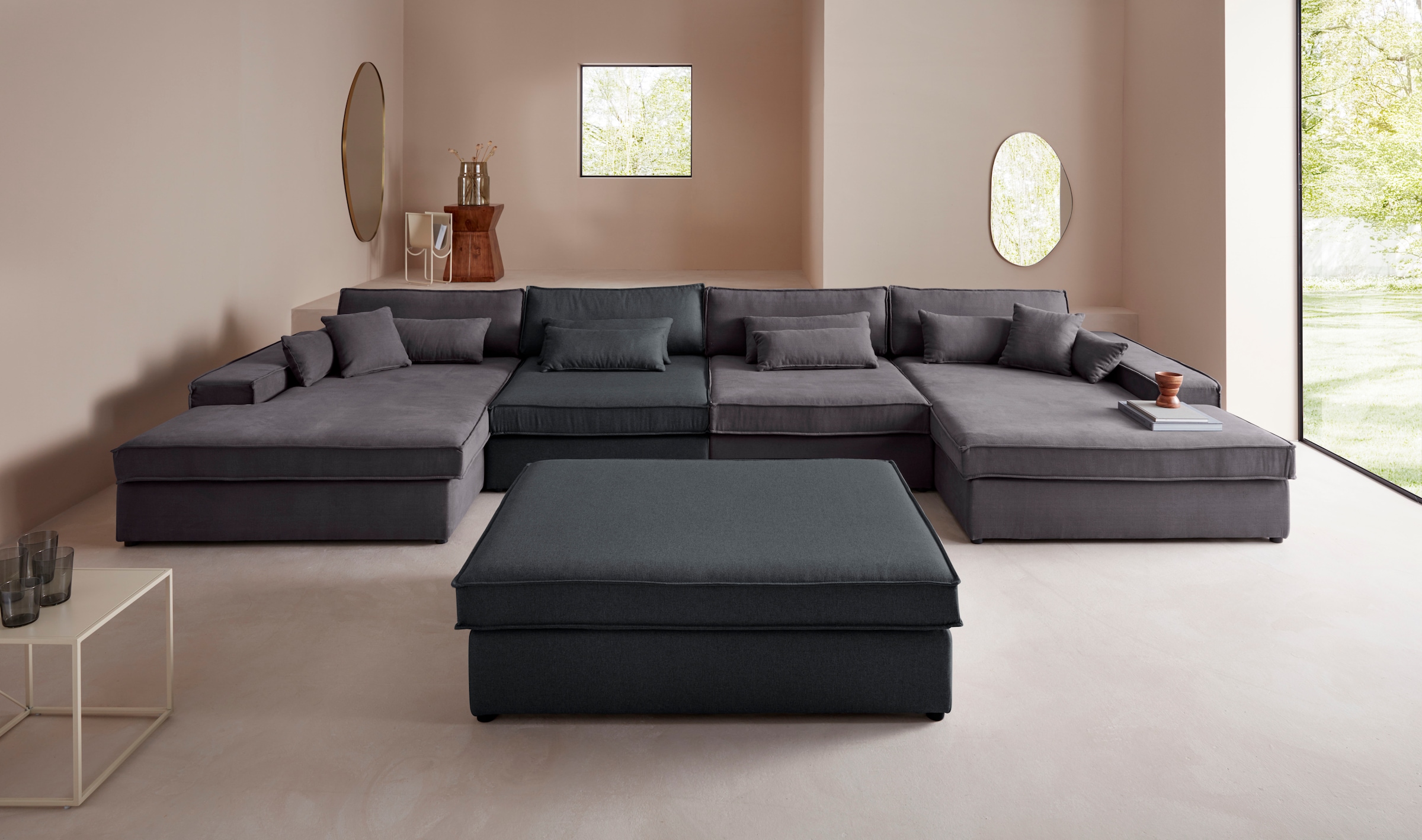 OTTO home Polsterhocker »Enid« einzeln stellbar oder als Teil eines Modulsofas, fester Sitzkomfort