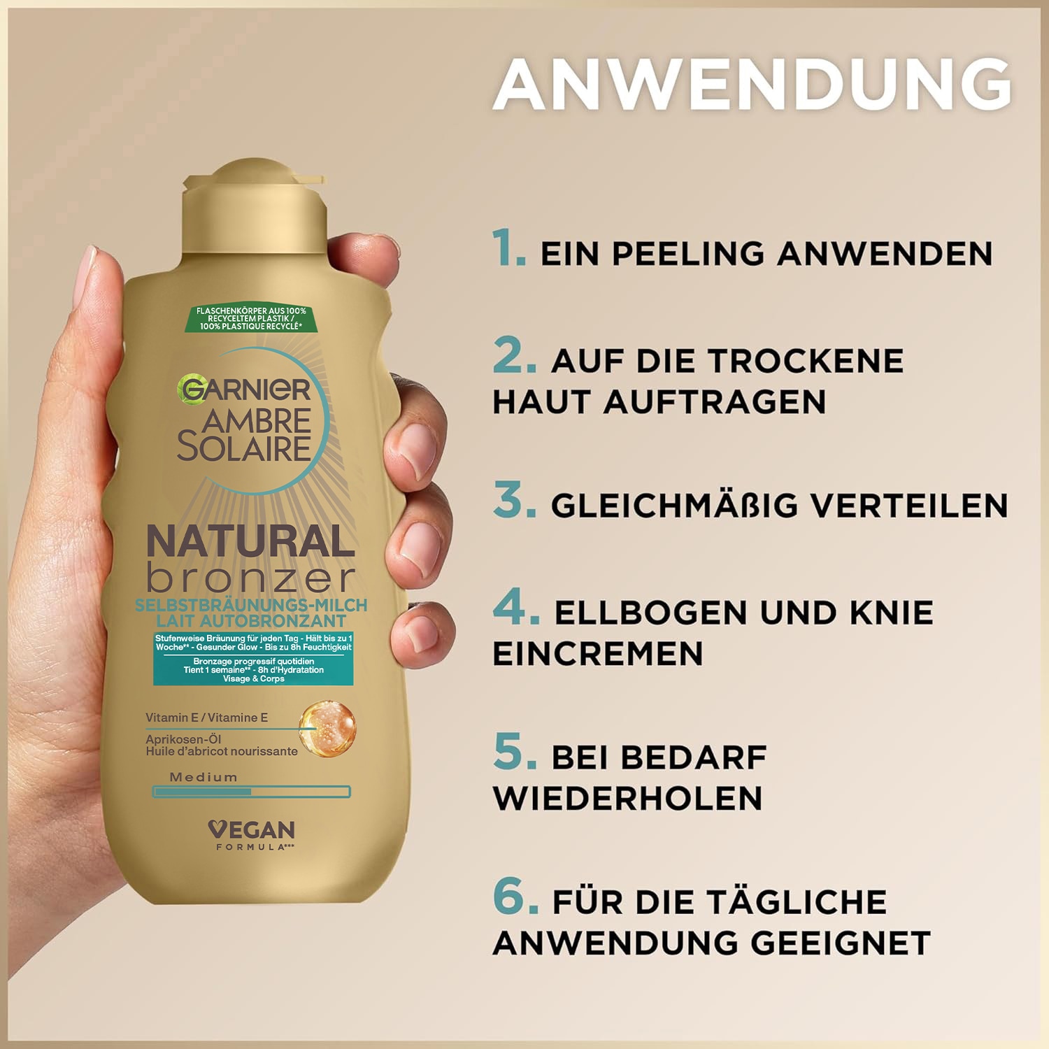 GARNIER Selbstbräunungsmilch »Garnier Ambre Solaire Natural Bronzer Selbstbräunungs-Milch«