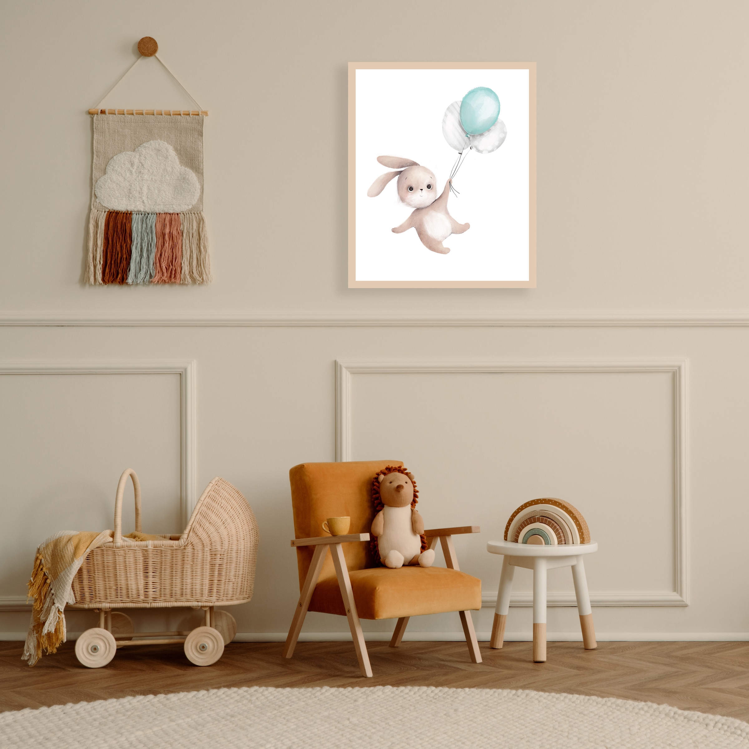 Lüttenhütt Poster »Fliegender Hase mit Luftballons«, Fantasy-Hase-Hasen-Luf günstig online kaufen