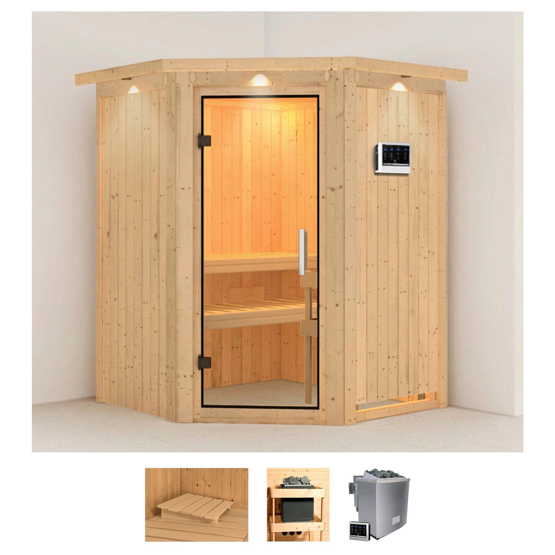 Sauna »Larin«, 9 KW-Bio-Ofen mit externer Steuerung