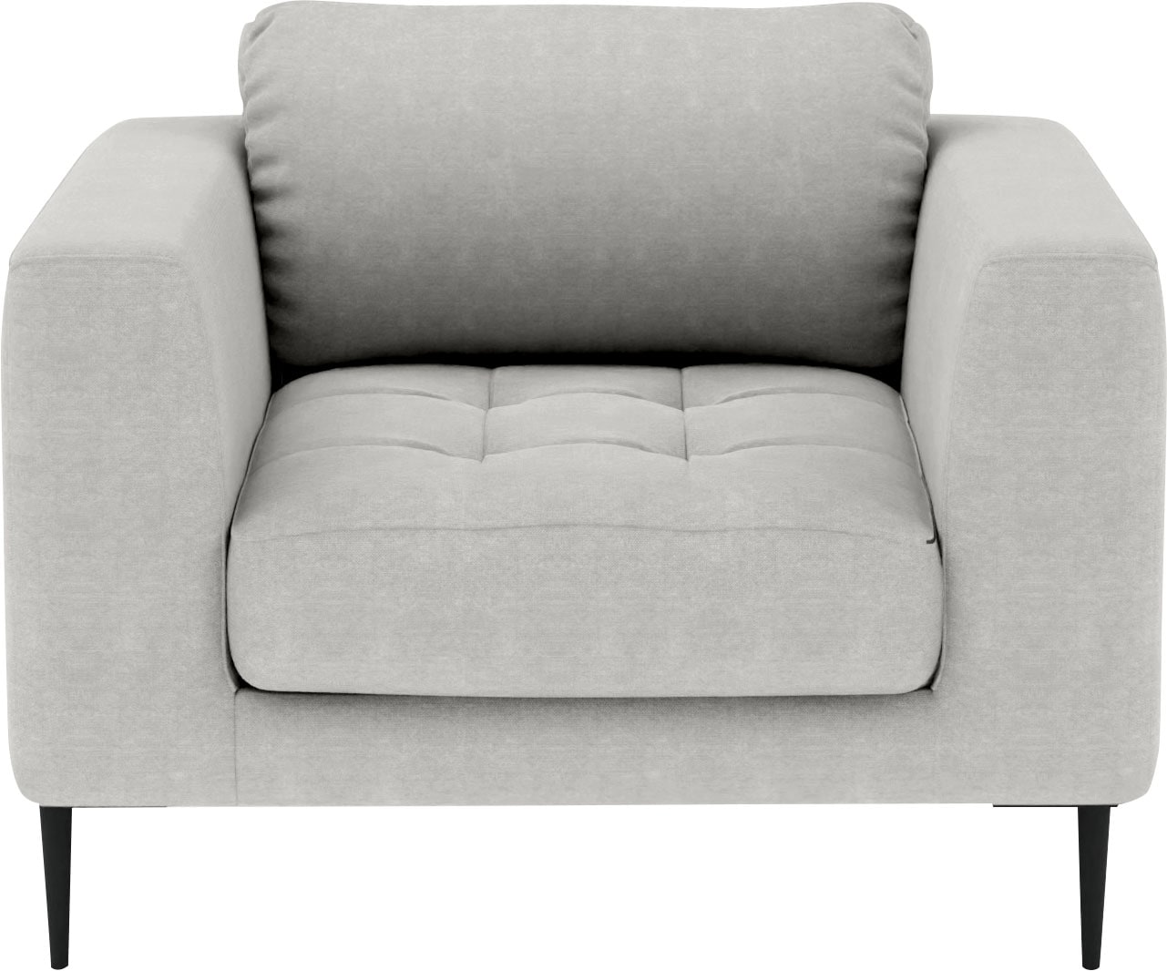 TRENDMANUFAKTUR Sessel »Luzi, Loungesessel, modern mit extra hohen Füßen«, Designsessel mit tollem Sitzkomfort, Metallfüße schwarz, Breite 96 cm