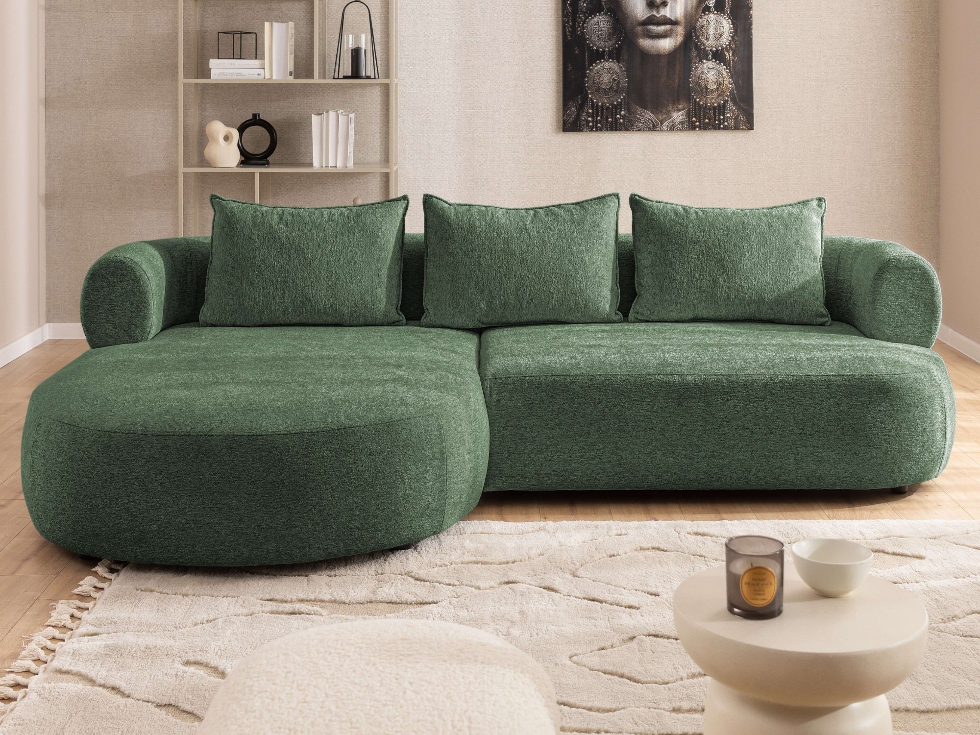 Home affaire Ecksofa »LUSSAC L-Form Design-Sofa mit Zierkissen, Maße B/T/H: günstig online kaufen