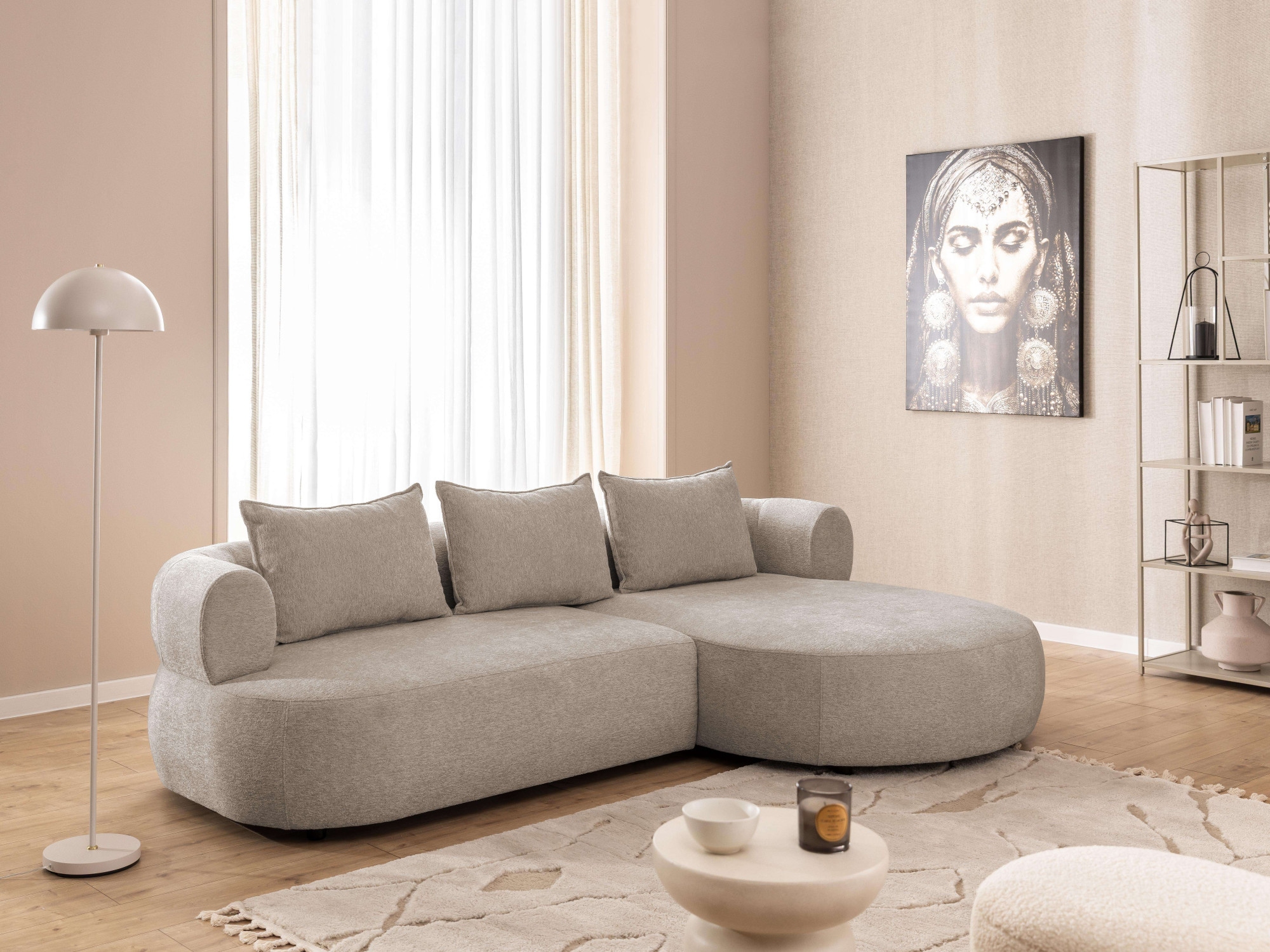 Home affaire Ecksofa »LUSSAC L-Form Design-Sofa mit Zierkissen, Maße B/T/H: 257/159/78 cm« hoher Sitzkomfort und modernes Design, Sofa ohne Bettfunktion