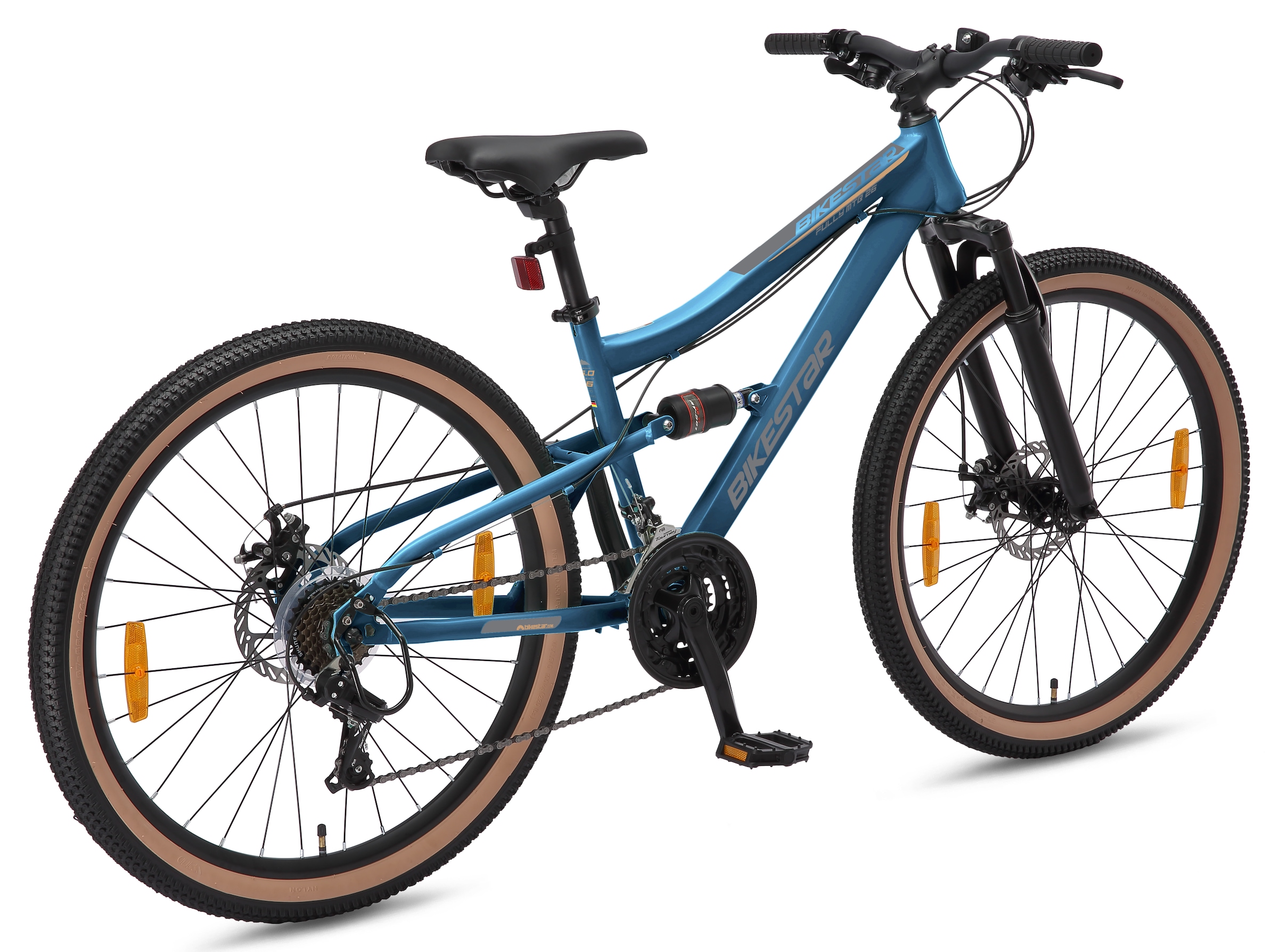 Bikestar Mountainbike 21 Gang Shimano RD-TY300 Schaltwerk Kettenschaltung für Damen und Herren, Kettenschaltung