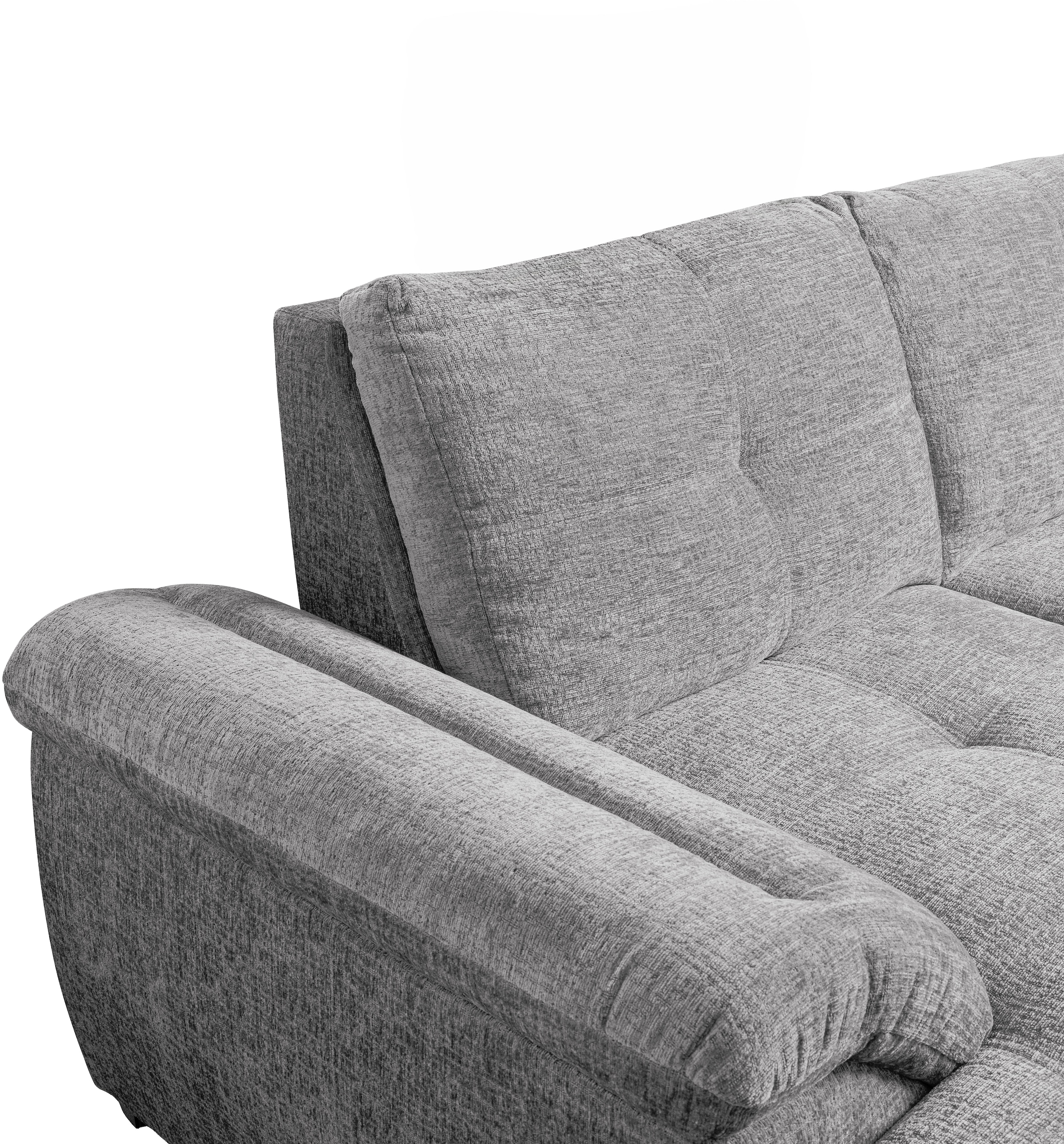 WERK2 Wohnlandschaft »Arena 339 x 220 cm mit Bett & Bettkasten, wahlw. mit 2 Kopfstützen« U-Form, XXL, Schlaffunktion, Bettkasten