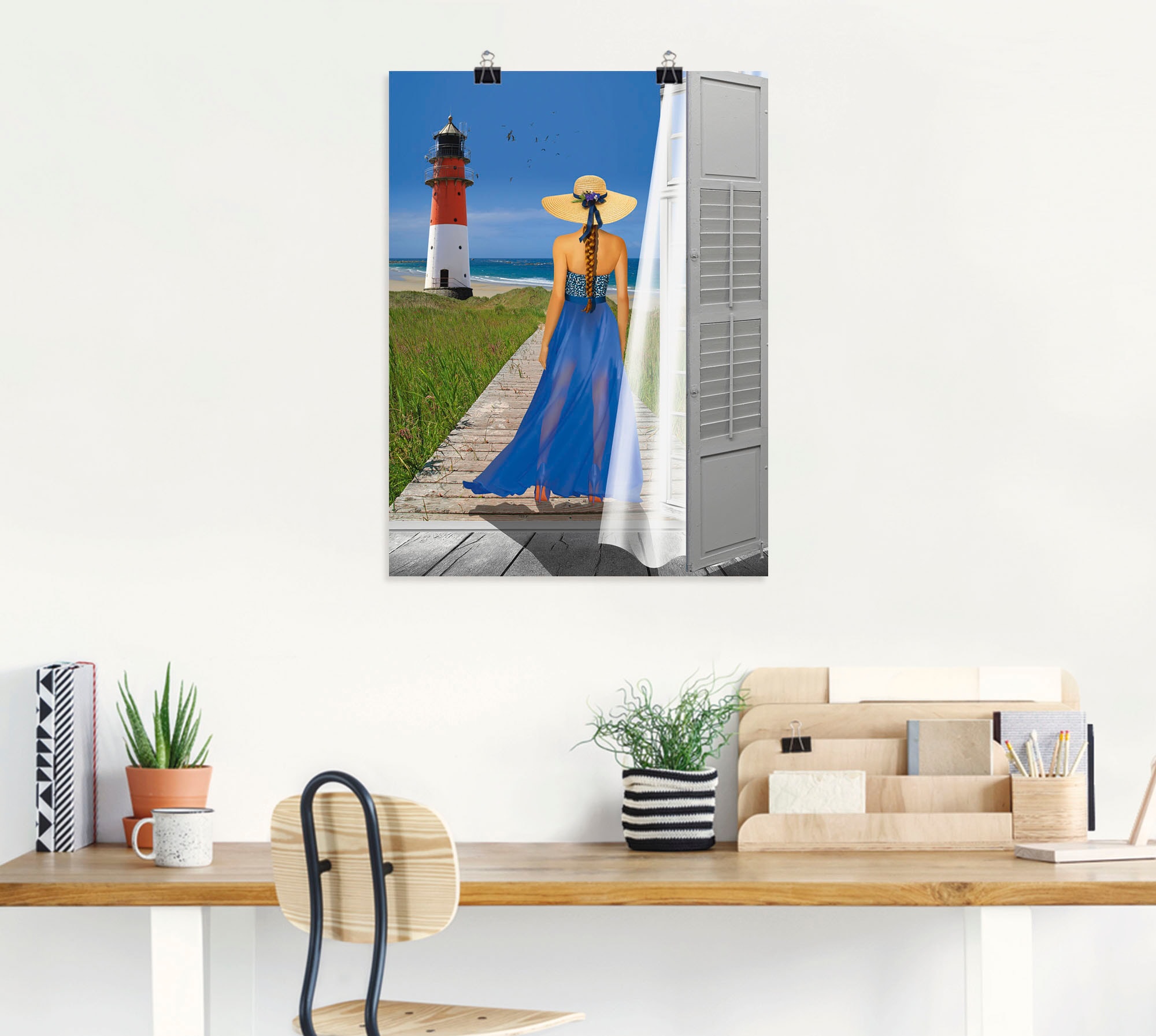 Artland Poster »Urlaub am Meer« Frau 1 Stk. tlg. ohne Rahmen
