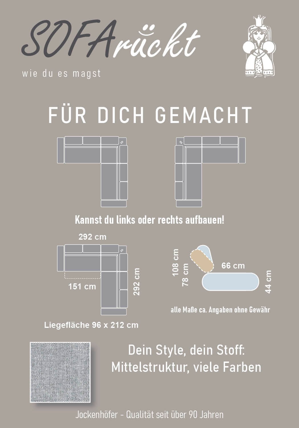 Jockenhöfer Gruppe Wohnlandschaft »Monza L-Form, B: 292x292 cm, mit 30 cm elektr. Sitztiefenverstellung« 140kg Belastbarkeit je Sitz, Kopfteilverstellung & USB-Anschluss