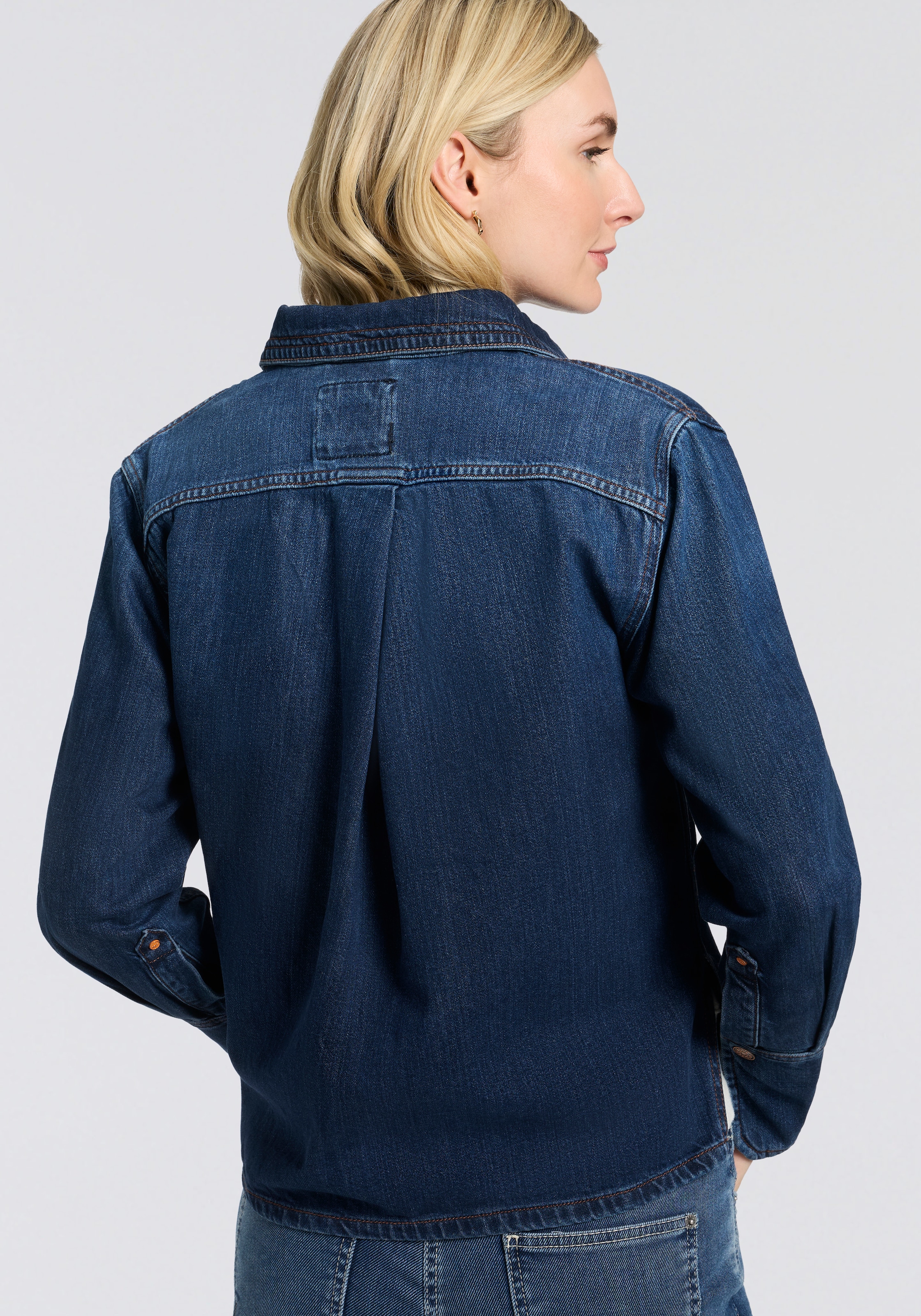 BOSS ORANGE Hemdbluse »Shirt Premium Damenmode« Regular Fit, Denim