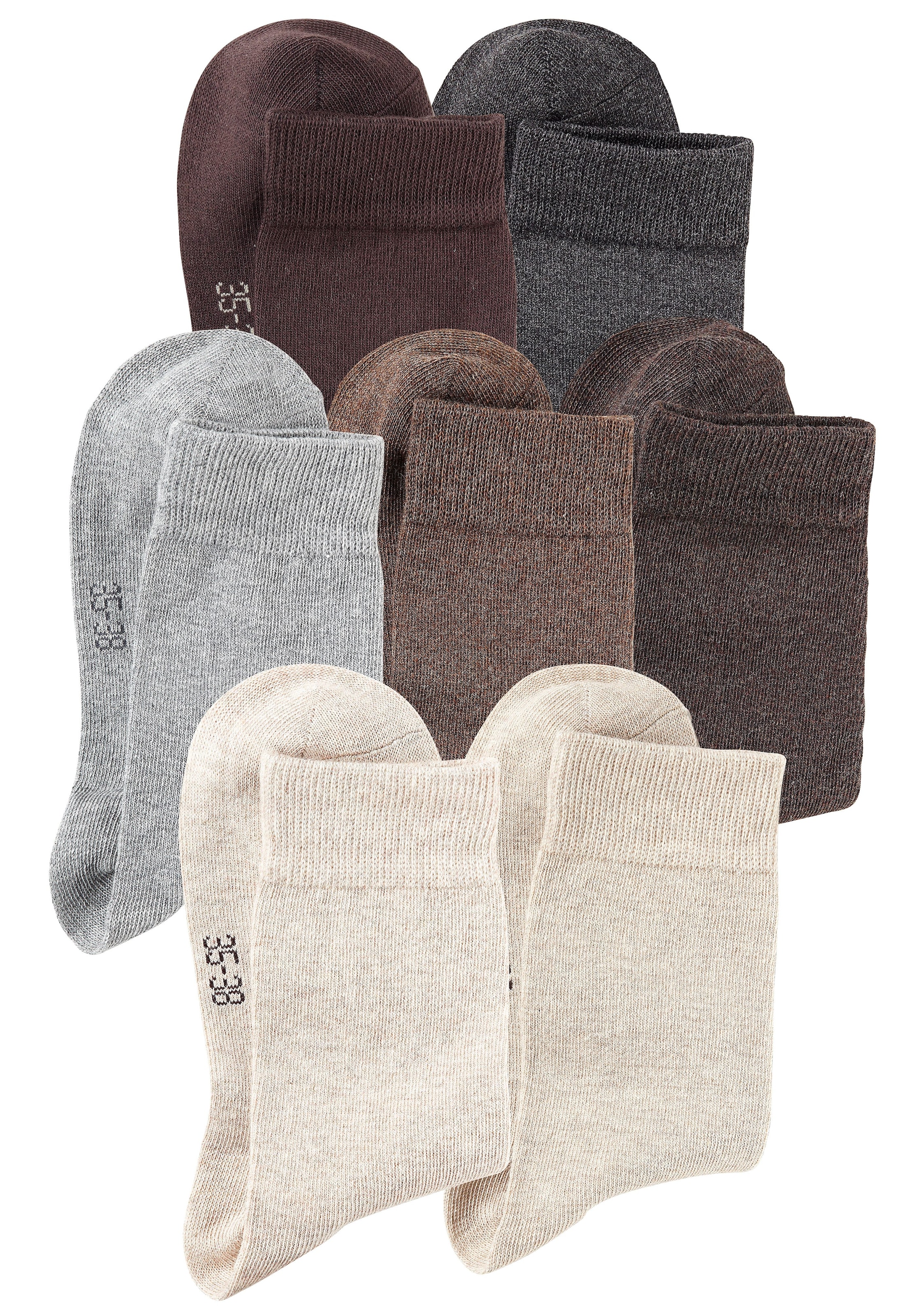 Lavana Basicsocken Packung, 7 Stk. tlg. mit druckfreiem Bündchen
