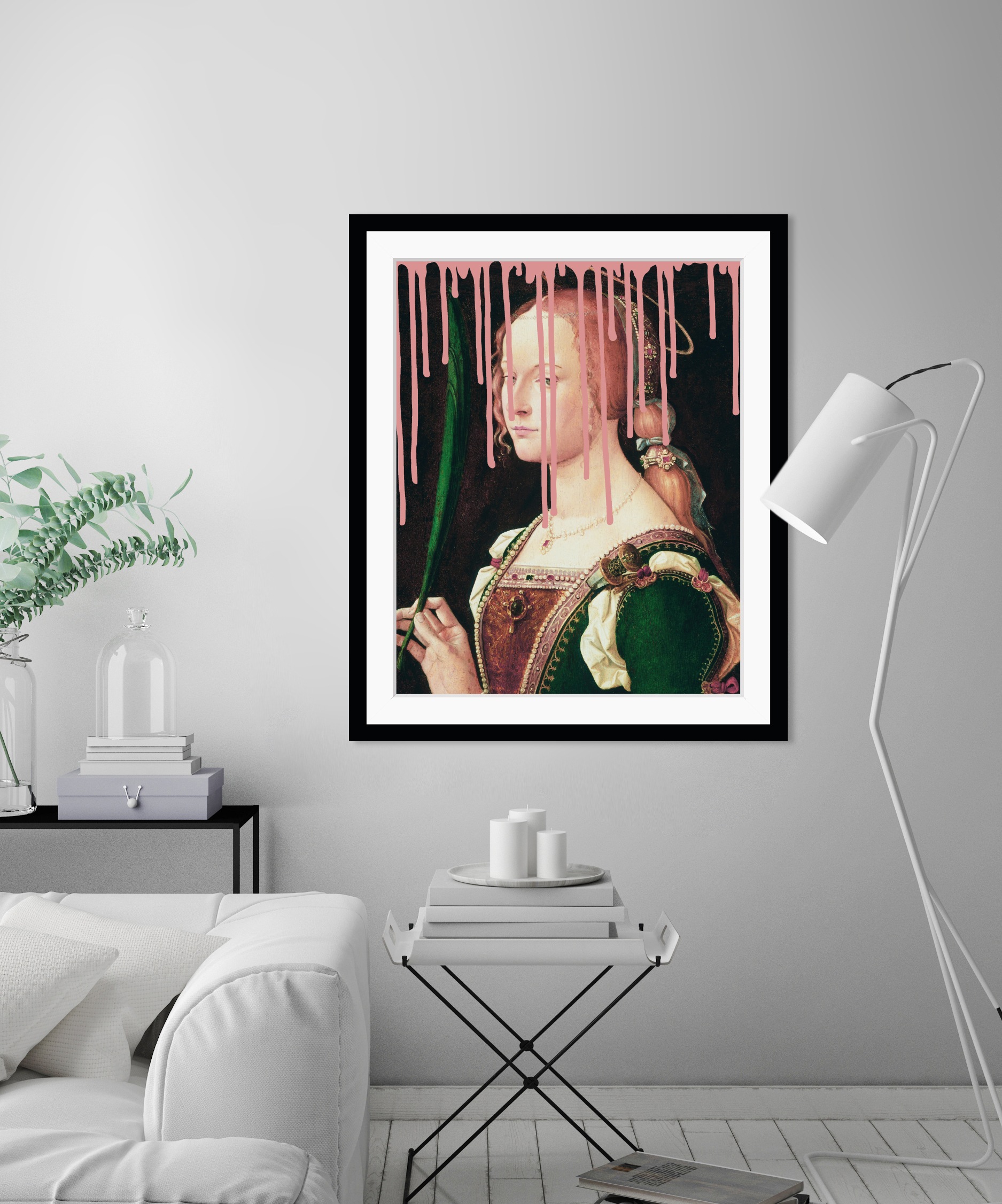 queence Bild »Malin mit Farbklecks« Bilder von Frauen | Frau | Gemälde | Historische Persönlichkeiten | Kunst HD Premium Poster-Druck inkl. Holzrahmen