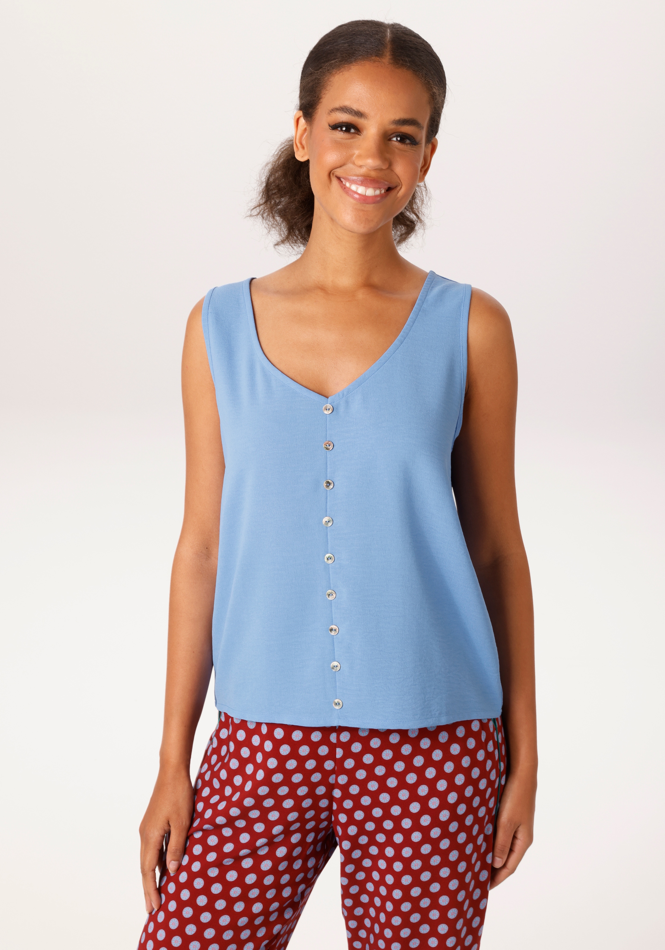 Aniston CASUAL Blusentop in Leinen-Optik