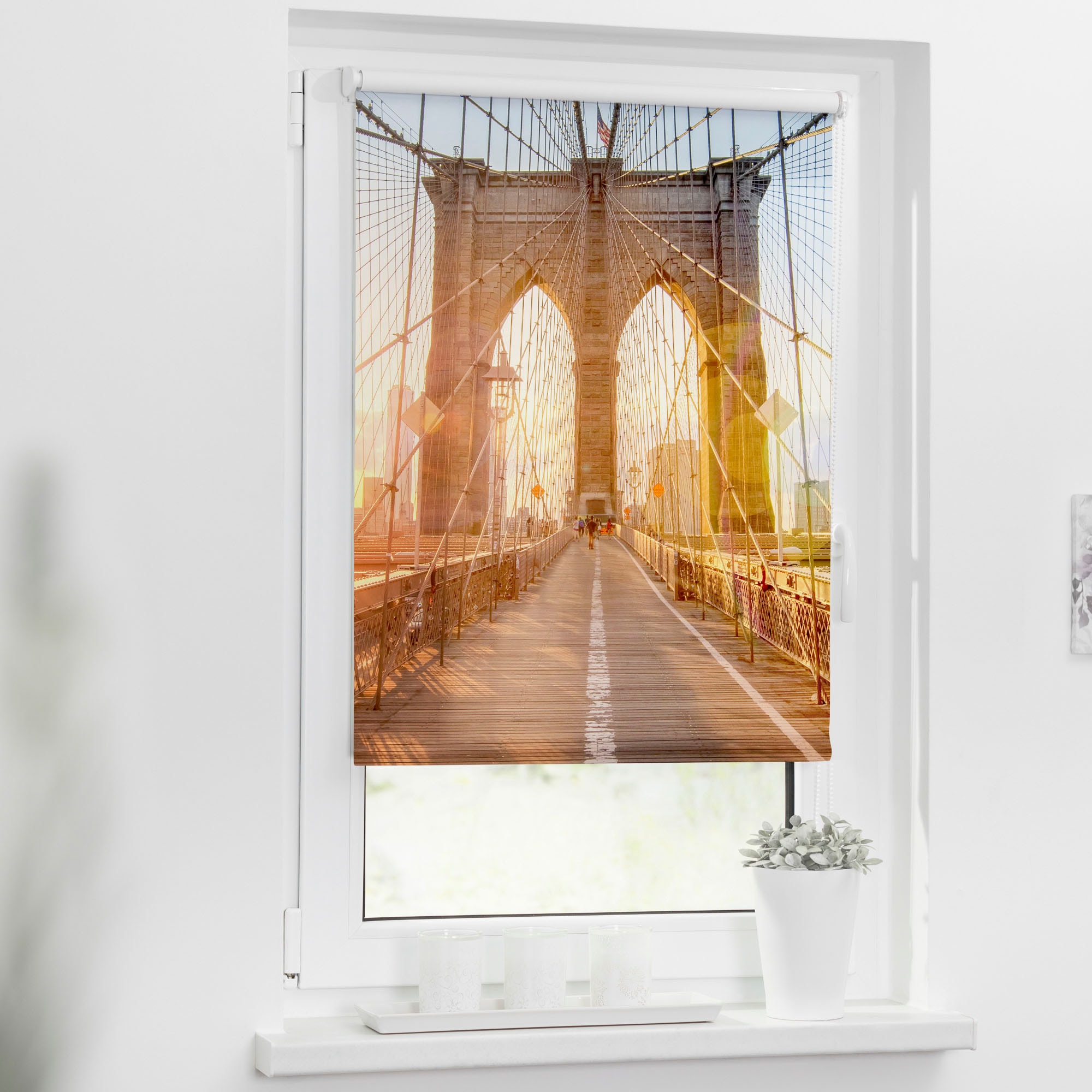 bestellen schnell bequem Bridge«, ohne Lichtschutz, Brooklyn LICHTBLICK bedruckt freihängend, Seitenzugrollo »Klemmfix Bohren, ORIGINAL Motiv und
