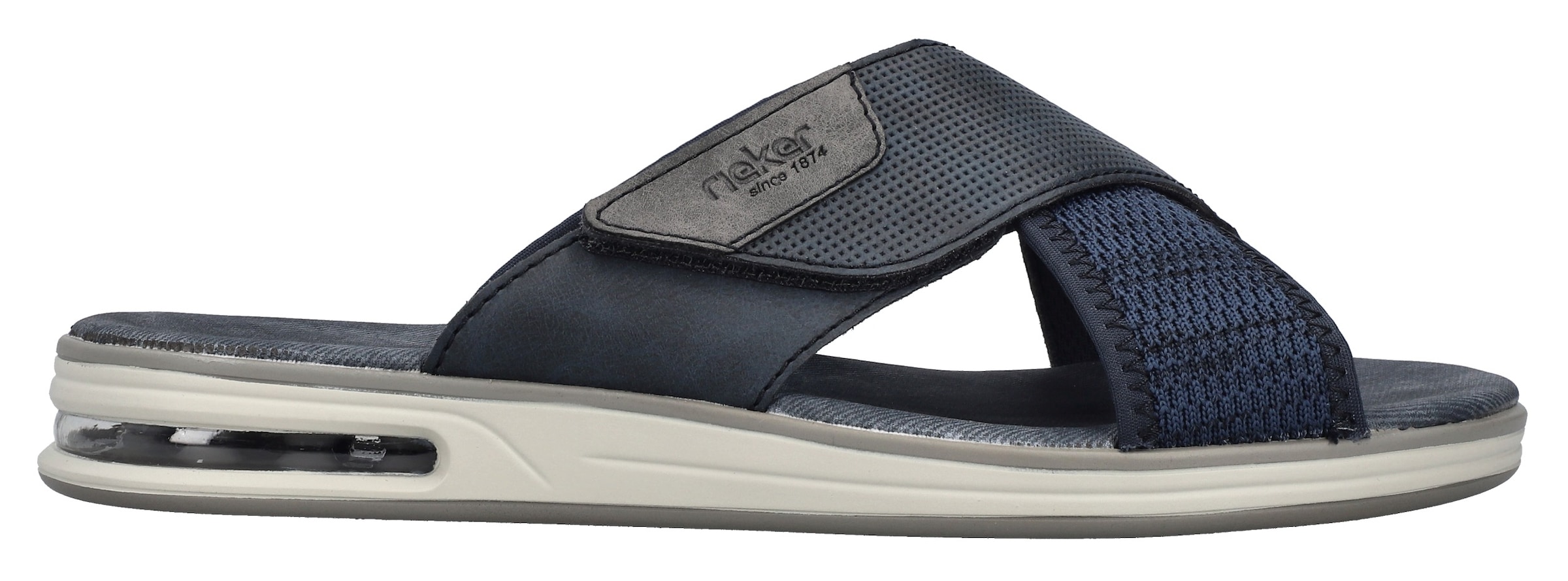 Rieker Pantolette, Sommerschuh, Strandschuh, Schlappen, Hausschuh mit Klettverschluss