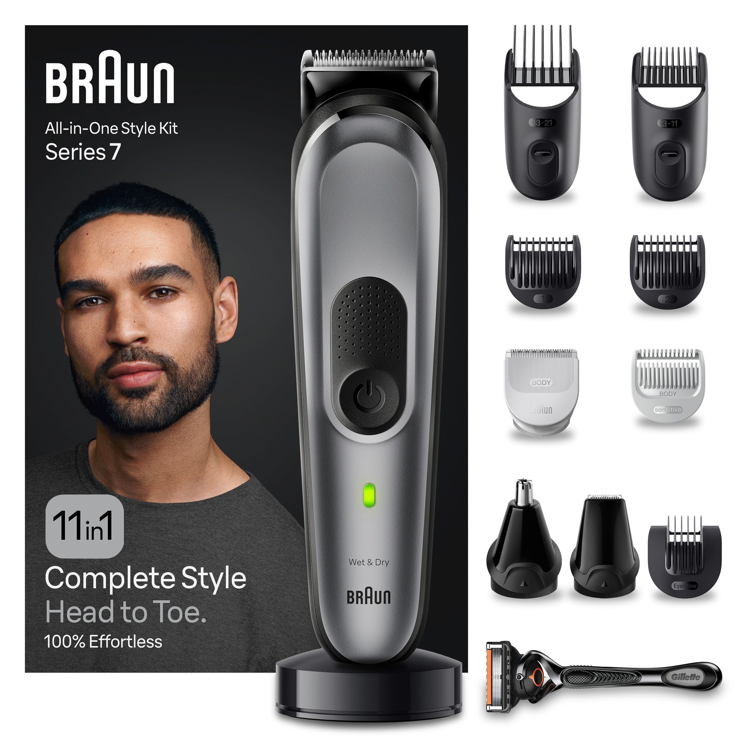 Braun Haarschneider »All-In-One Styling Set MGK7440, 11-in-1 Set für Bart«, wiederaufladbar, 100 Min. kabellose Laufzeit