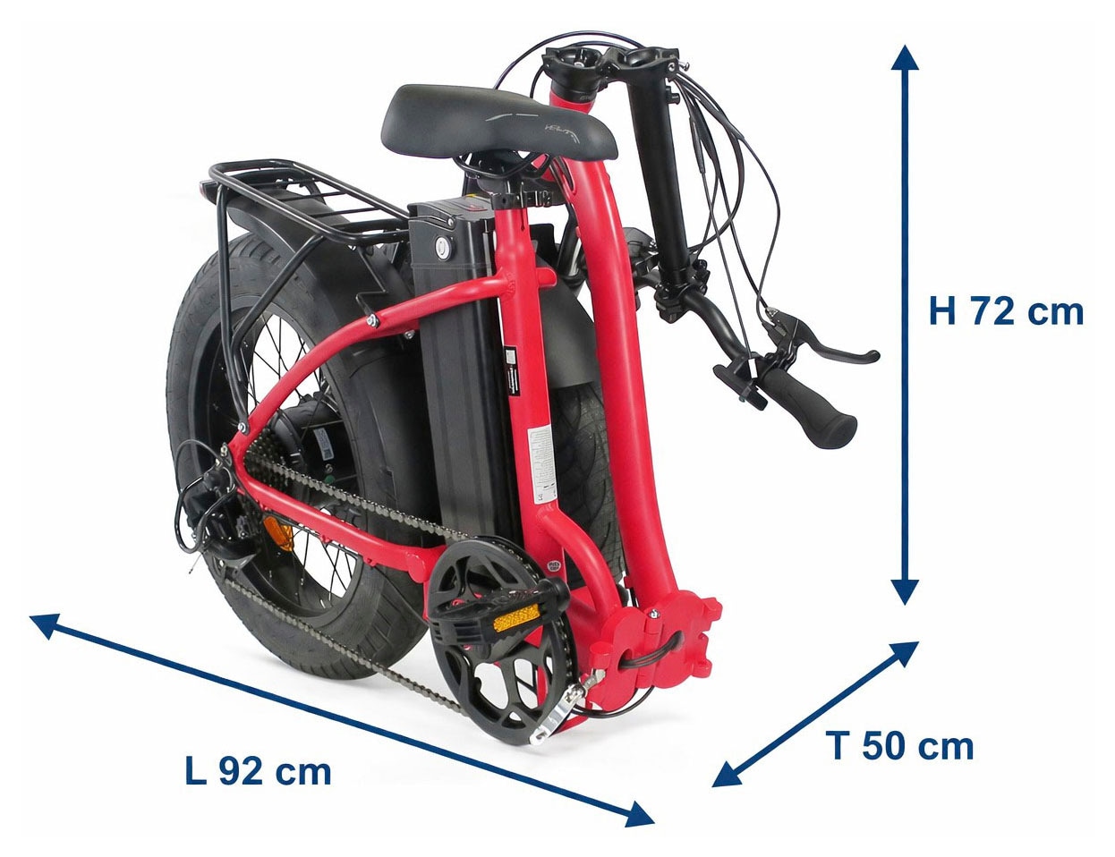 LLobe »Elektro Faltrad 20" Terrain rot« 7 Gang Shimano Tourney Schaltwerk Kettenschaltung Heckmotor 250 W