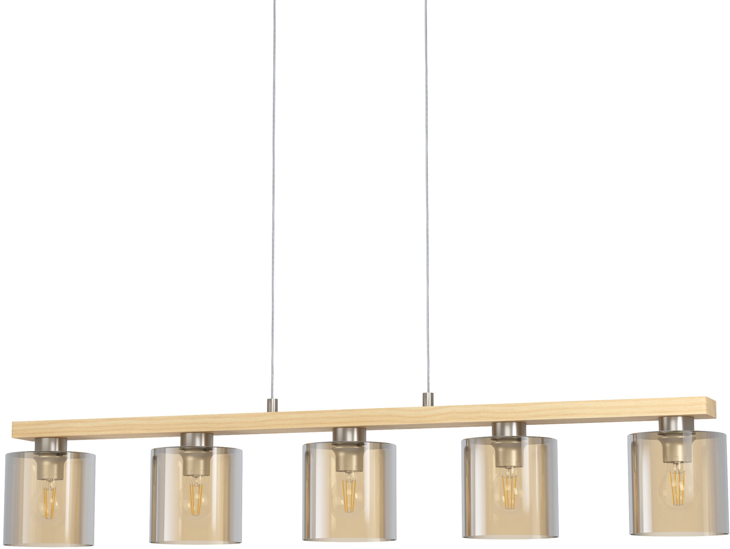 EGLO Hängeleuchte »CASTRALVO Pendellampe, Stahl, Holz und Glas, E27, IP20, günstig online kaufen