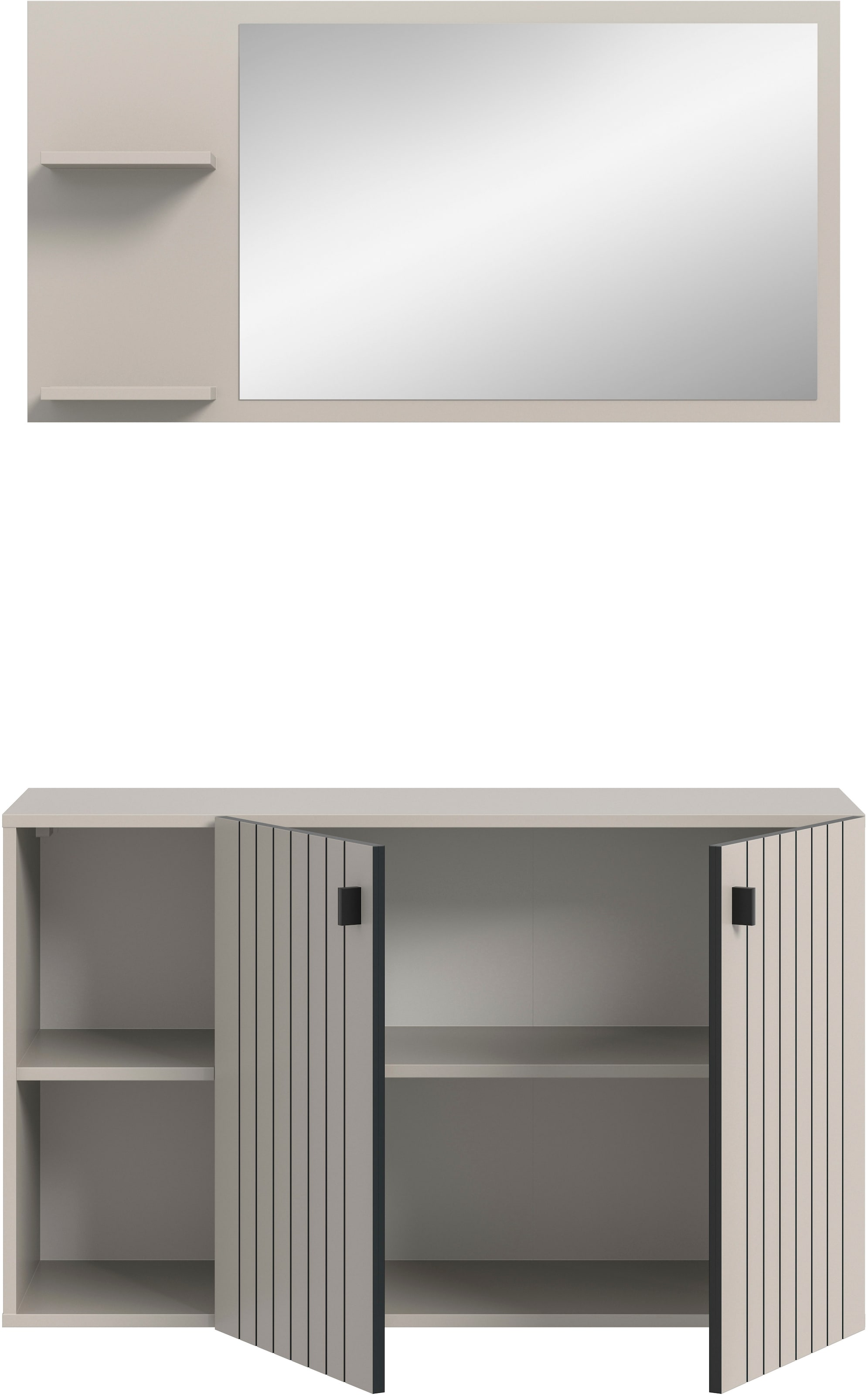 INOSIGN Garderoben-Set »TATIO, 2-tlg. Garderobenkombination, Breite: 106 cm, Rillenfräsung« Set, Set, best. aus: 1 Spiegel, 1 Schuhkommode, 2 Stk. tlg.