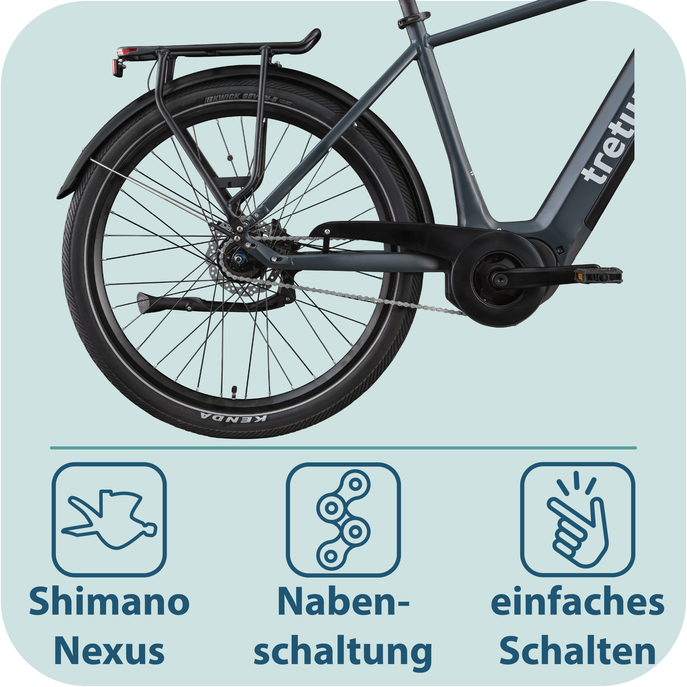 Tretwerk »Amber Nexus« 7 Gang Nabenschaltung Mittelmotor 250 W