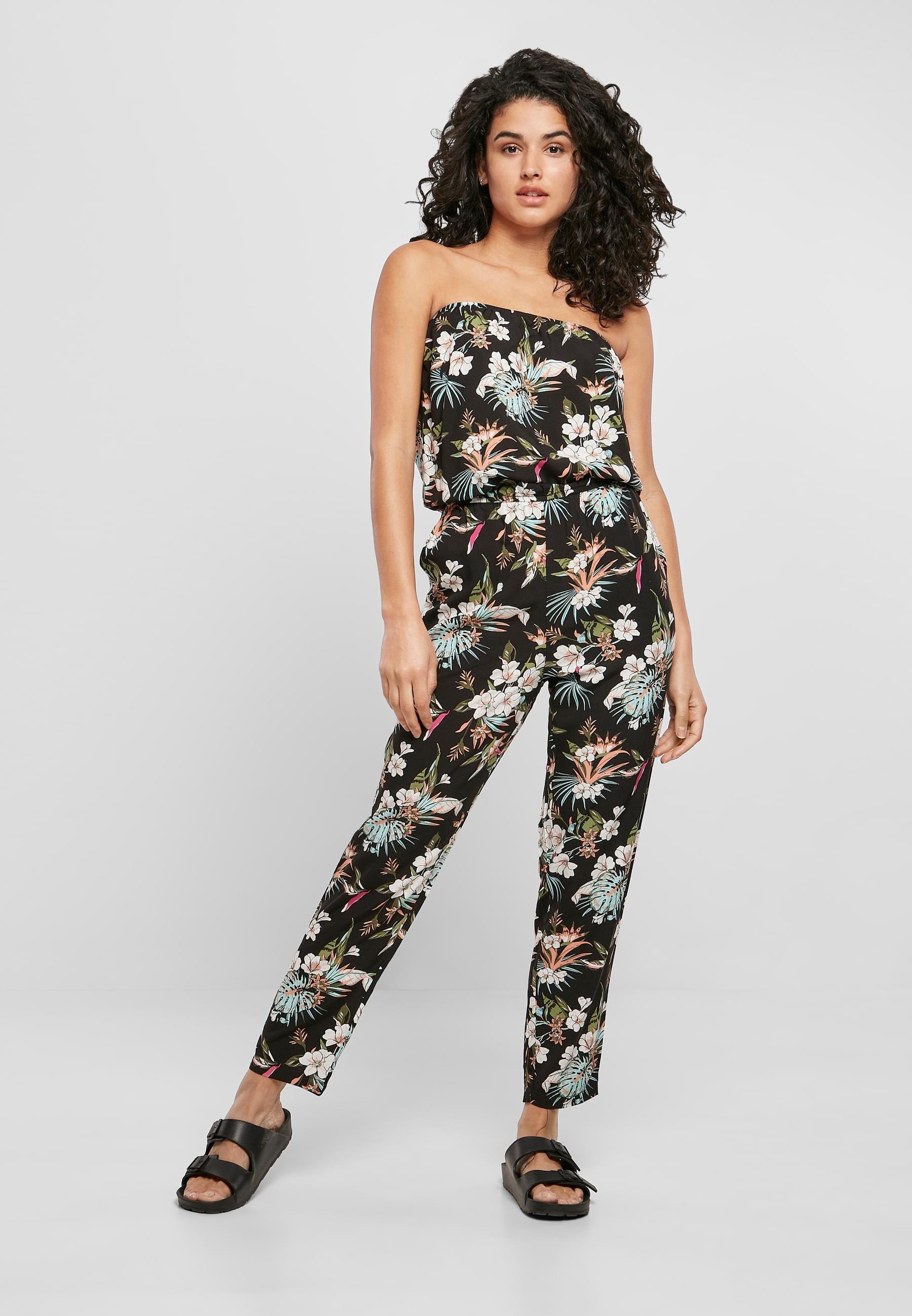 URBAN CLASSICS Jumpsuit »Urban Classics Damen Ladies Viscose Bandeau Jumpsuit« 1 Stk.