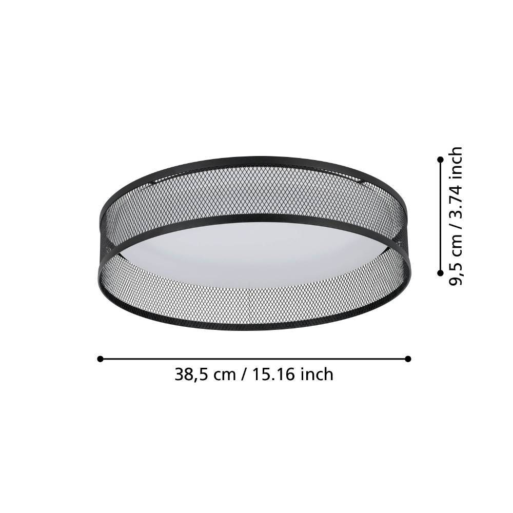 EGLO Deckenleuchte »LUPPINERIA«, 1 flammig, Leuchtmittel LED-Modul | LED fest integriert, Deckenleuchte, Metall in Schwarz und Kunststoff in Weiß, Ø 38,5 cm