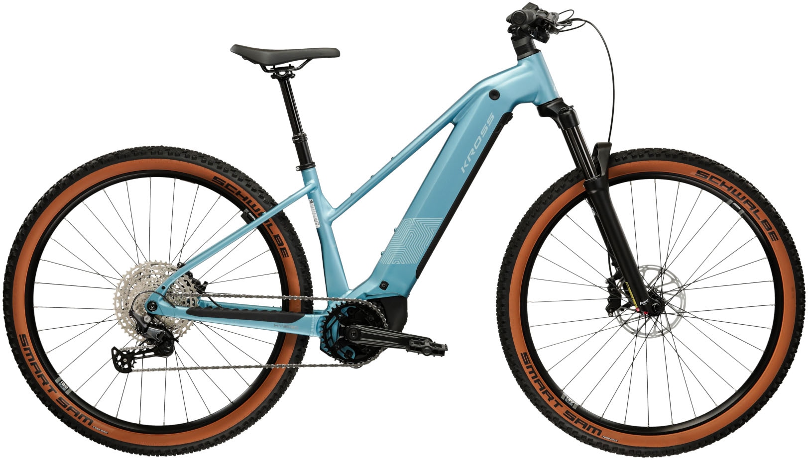 Kross »E-MTB Influx Hybrid 4.0 21,3Ah / 800 Wh 29 Zoll blau 12 Gänge 2026« 12 Gang Shimano DEORE M6100 Schaltwerk Kettenschaltung Mittelmotor 250 W