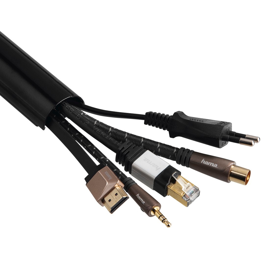 Hama Kabelkanal »Aluminium Kabelführung zum Schrauben oder Kleben für 5 Kabel, halbrund«, Kabelmanagement, 110 cm Länge