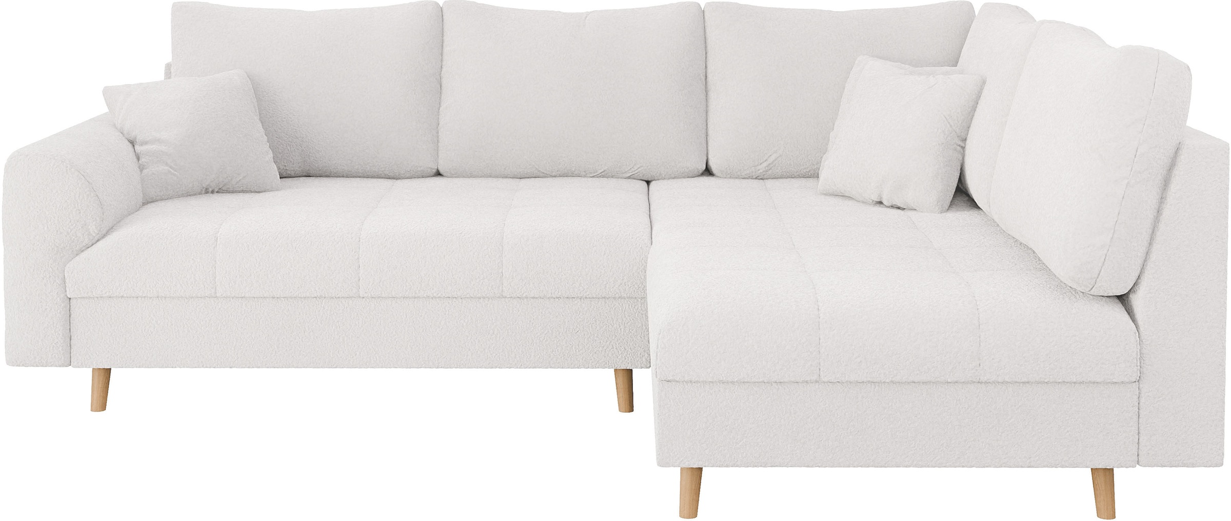 Home affaire Ecksofa »CHARRE L-Form mit Ottomane, Maße B/T/H: 231/161/81 cm«, feine Steppung, lose Rücken- und Zierkissen, auch in Cord und Bouclé