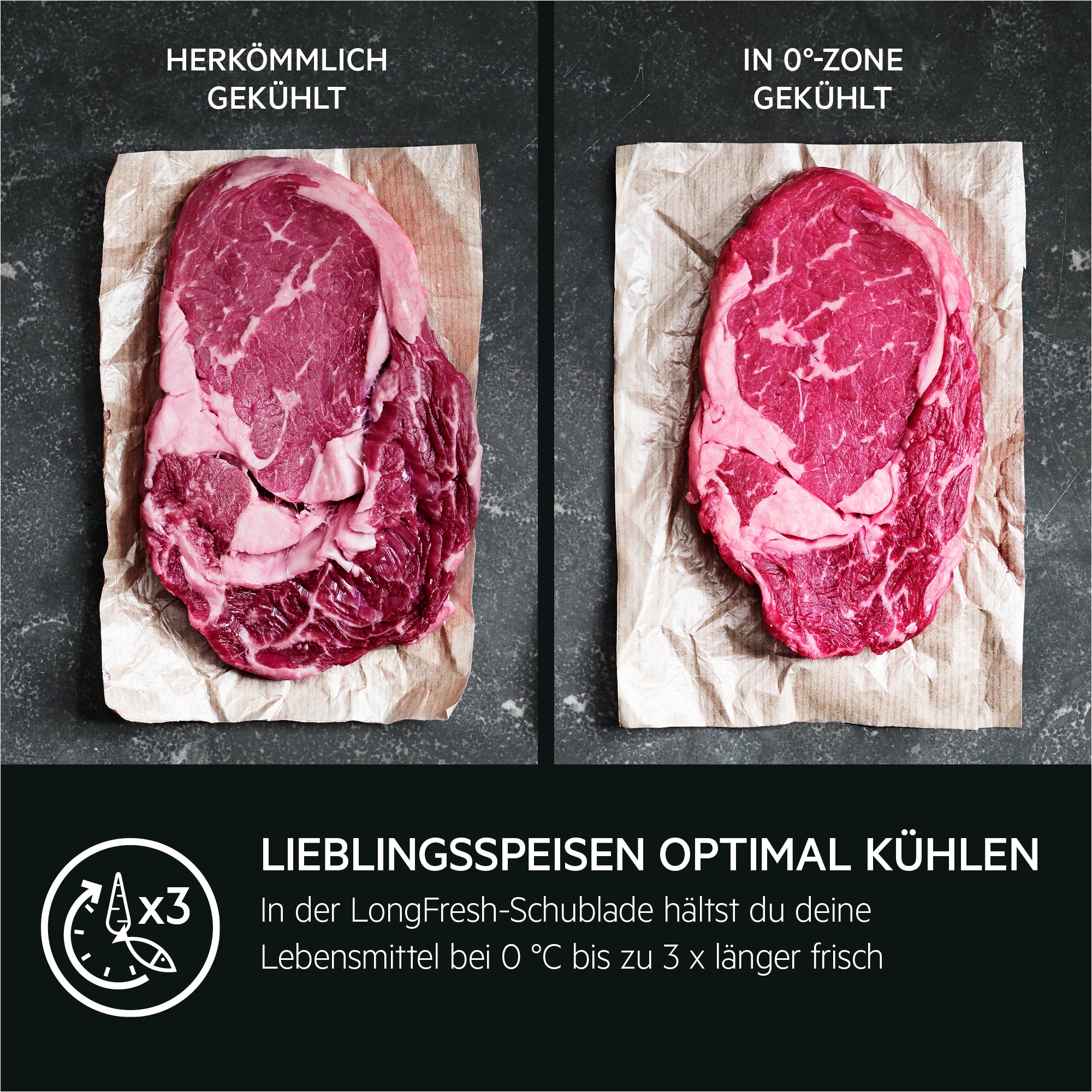 AEG Einbaukühlschrank 9000 »923586301«, LongFresh 0 °C-Zone