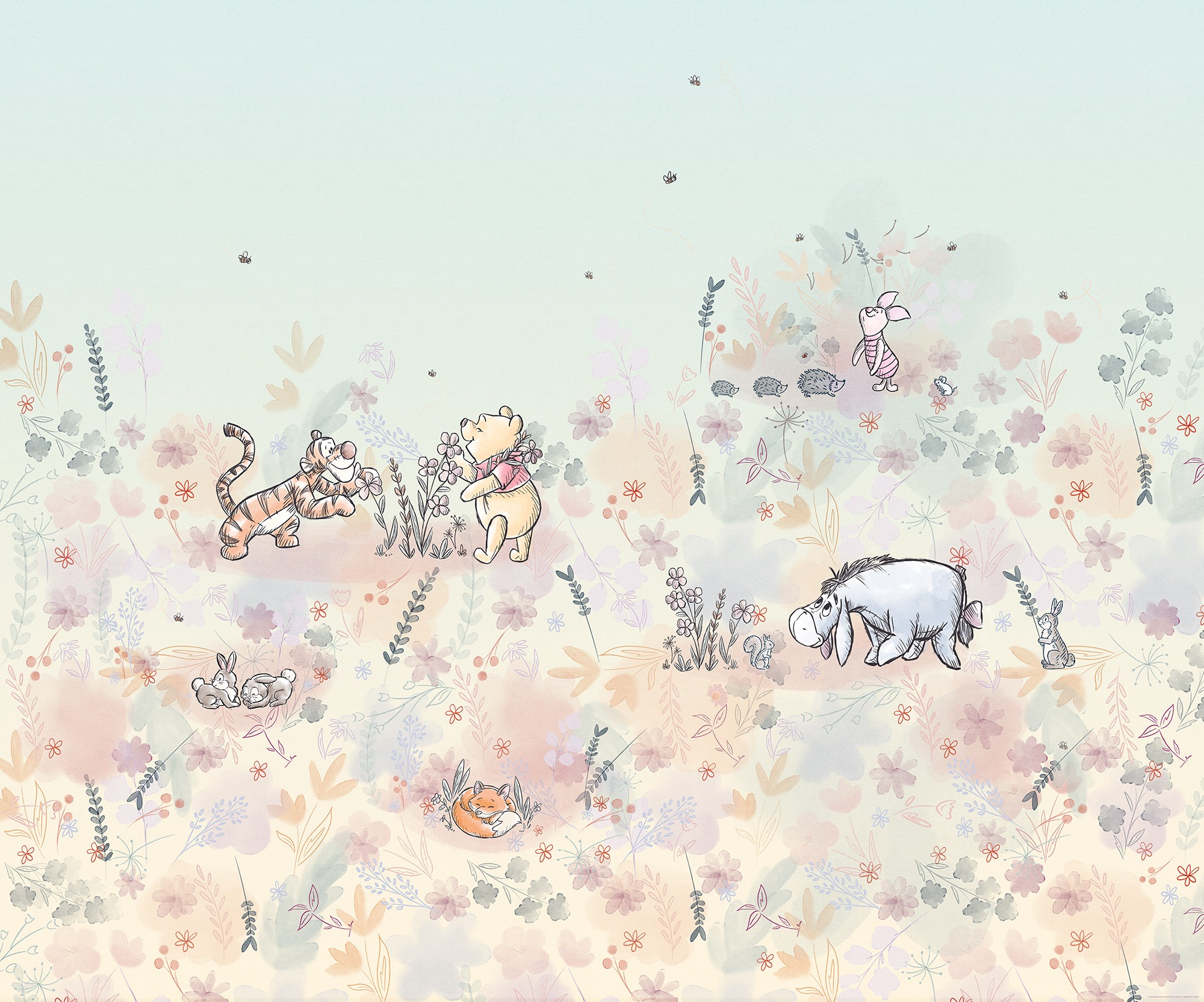Komar Kindertapete »Disney Winnie the Pooh Flowerfield«, bedruckt günstig online kaufen