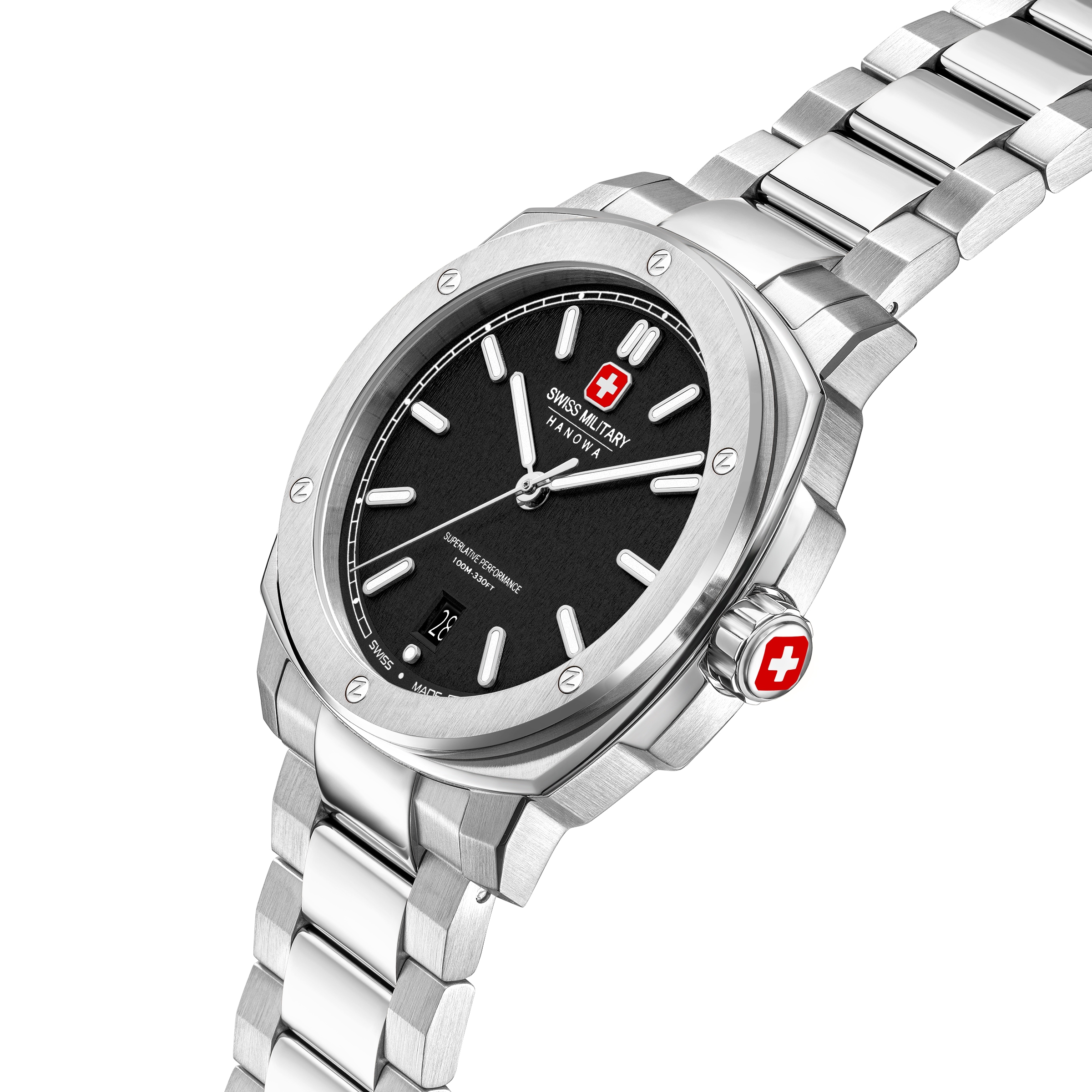 Swiss Military Hanowa Quarzuhr »Sirius« Armbanduhr, Herrenuhr, Swiss Made, Edelstahlarmband, analog, Tag