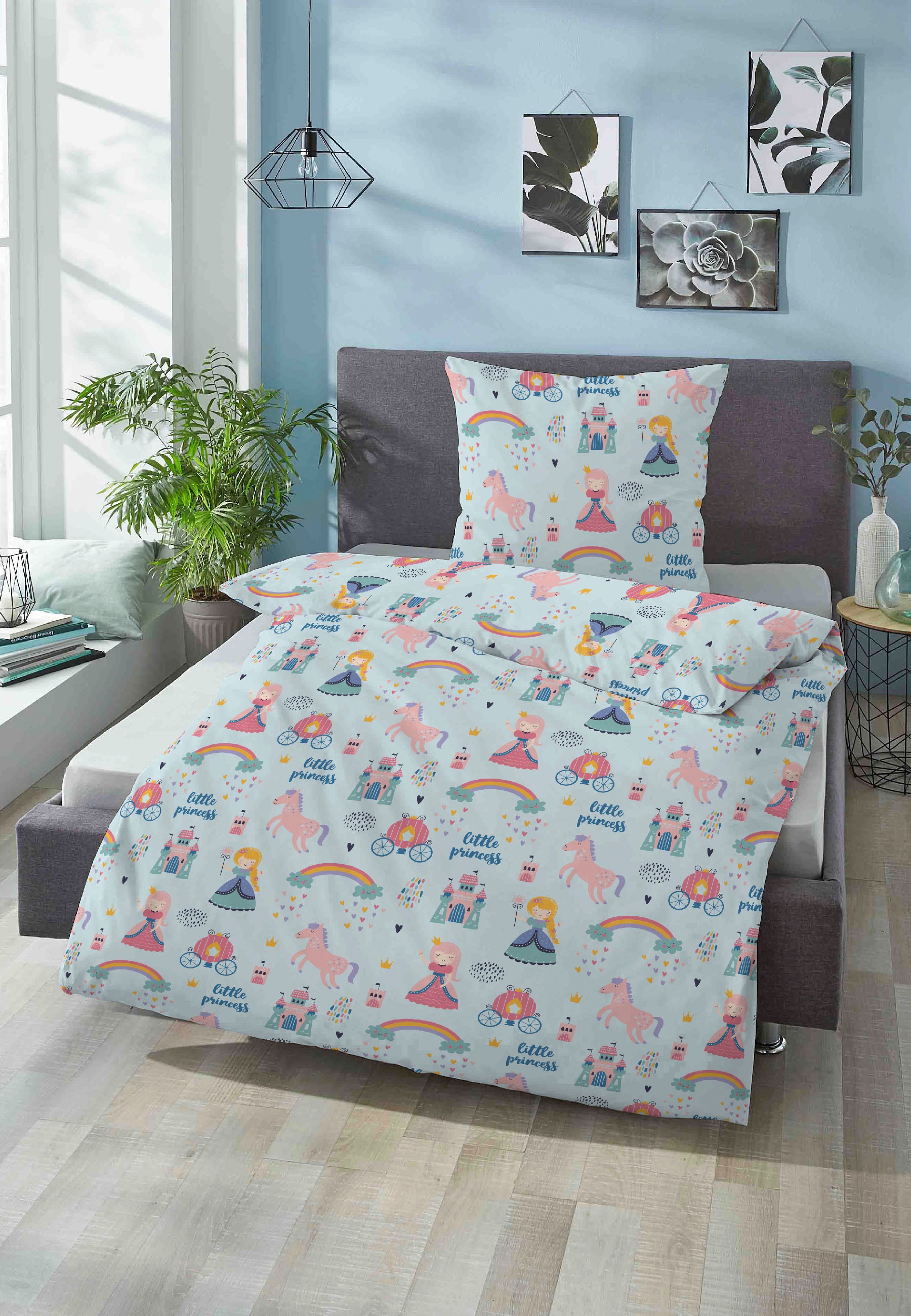Biberna Bettwäsche »kleine Prinzessin«, wohlig warm + weich, pflegeleicht, aus 100% Baumwolle, Reißverschluss