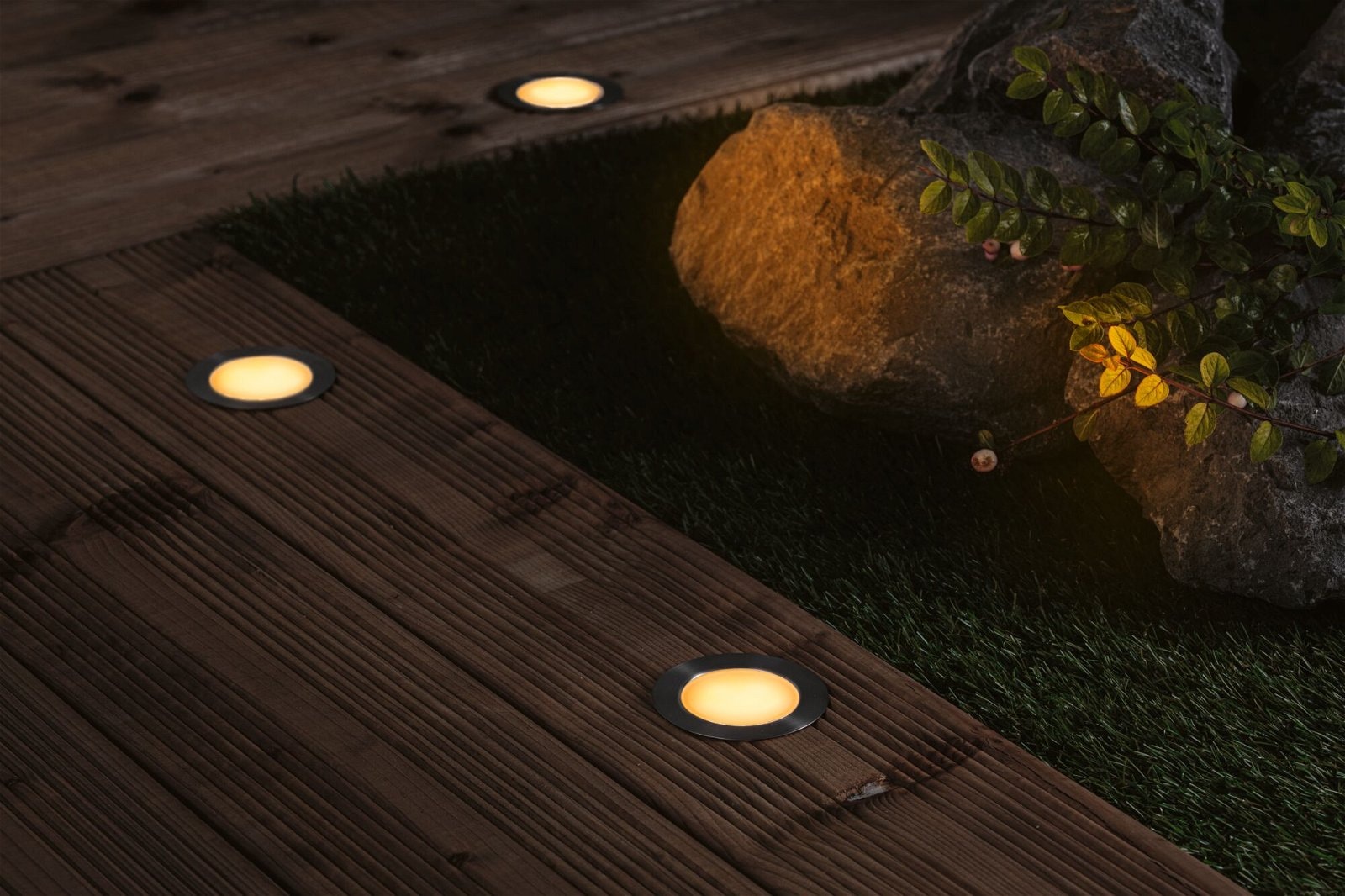 Paulmann LED Einbauleuchte »Plug & Shine Floor Basisset IP67 2200K 3x2W 21VA Silber«, 3 flammig, Bodeneinbauleuchte, Insektenfreundlich