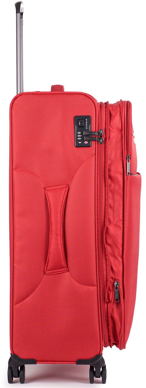 Stratic Weichgepäck-Trolley »Stratic Light + L, red«, 4 Rollen, Reisekoffer großer Koffer Aufgabegepäck TSA-Zahlenschloss