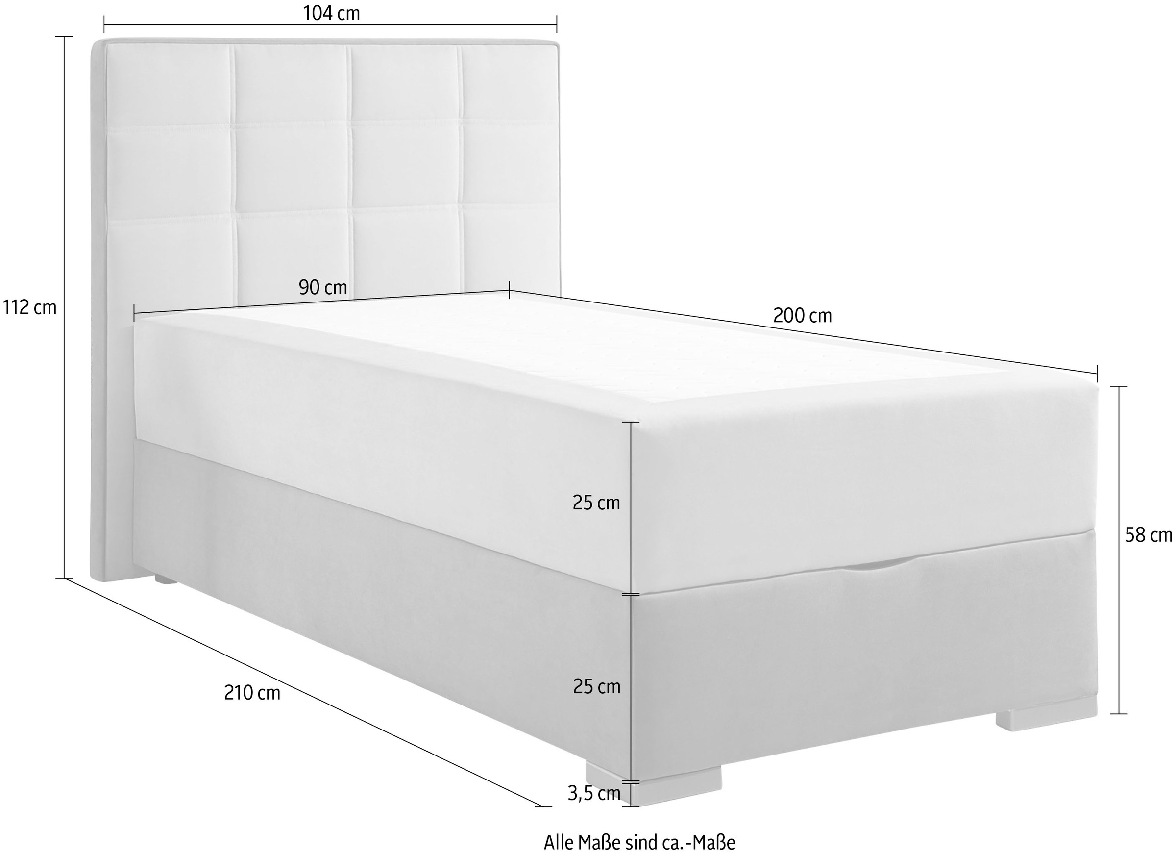 Maintal Boxspringbett, mit Bettkasten und Topper
