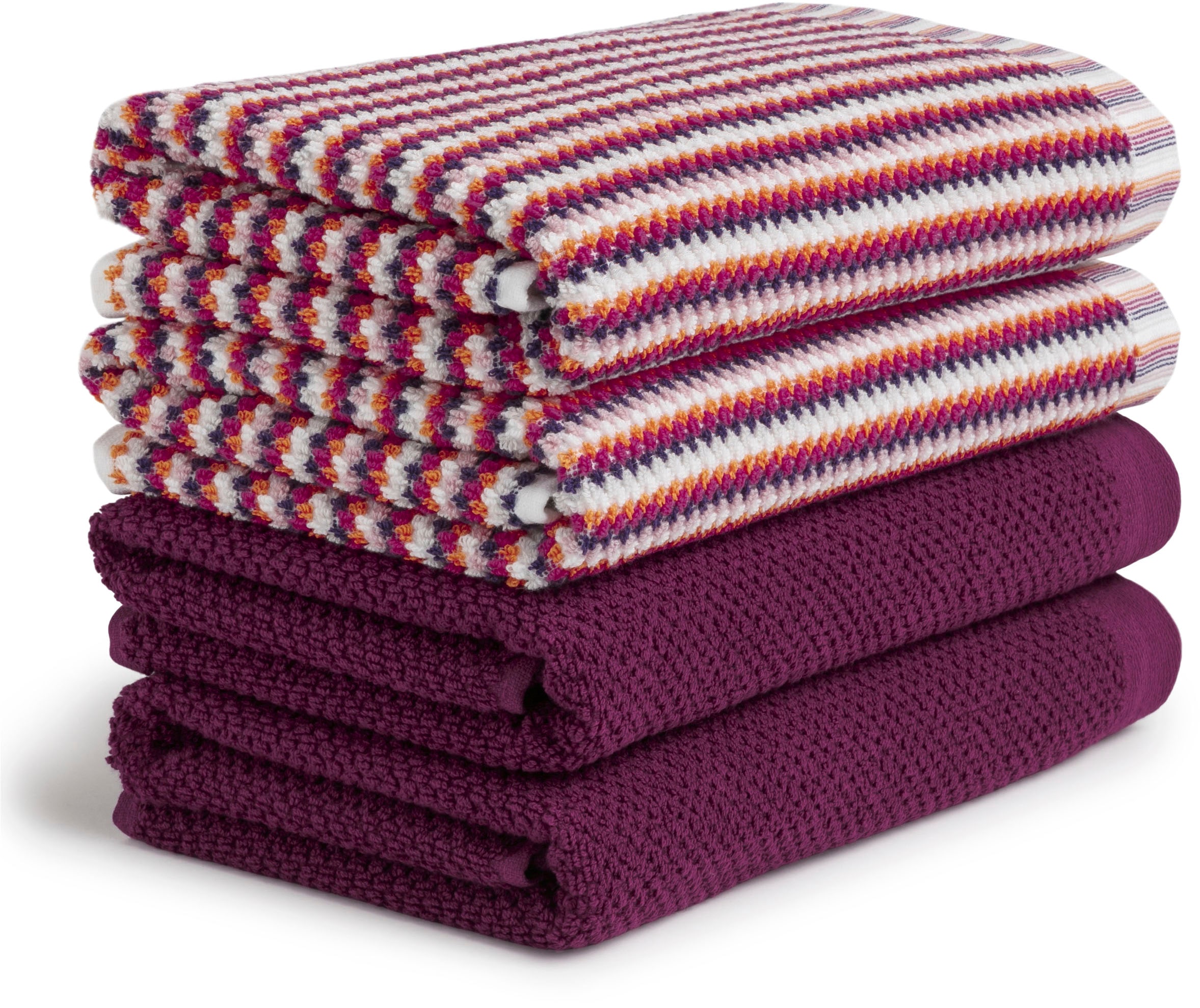 Handtuch Set »Bliss Handtuch Set« Set 4 Walkfrottier Perlstruktur mit leichtem Massageeffekt bunt Walkfrottier, Obermaterial: 100% Baumwolle 4, 