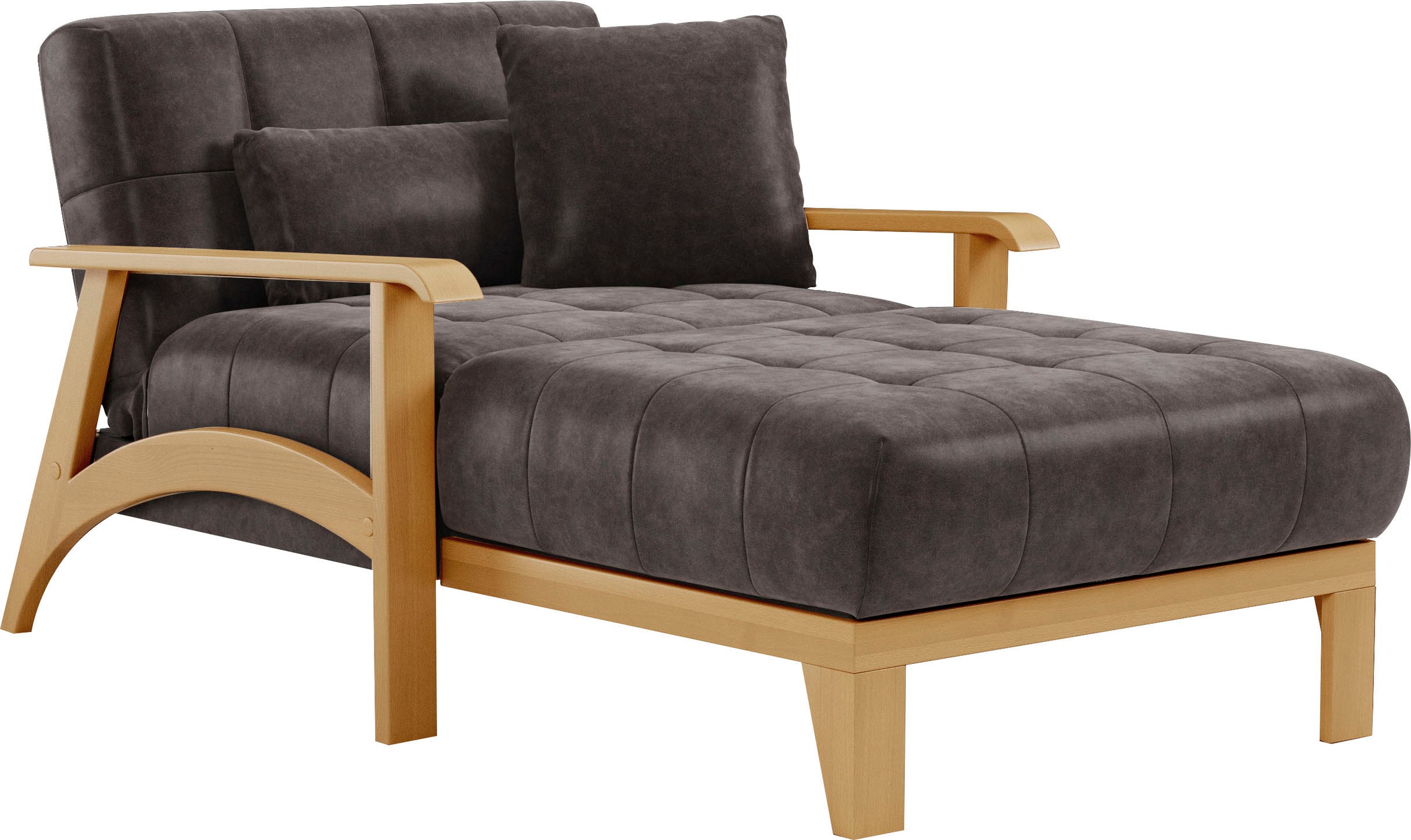sit&more Recamiere »Billund«, Armlehnen aus eichefarbigem Buchenholz, verschiedene Bezüge und Farben