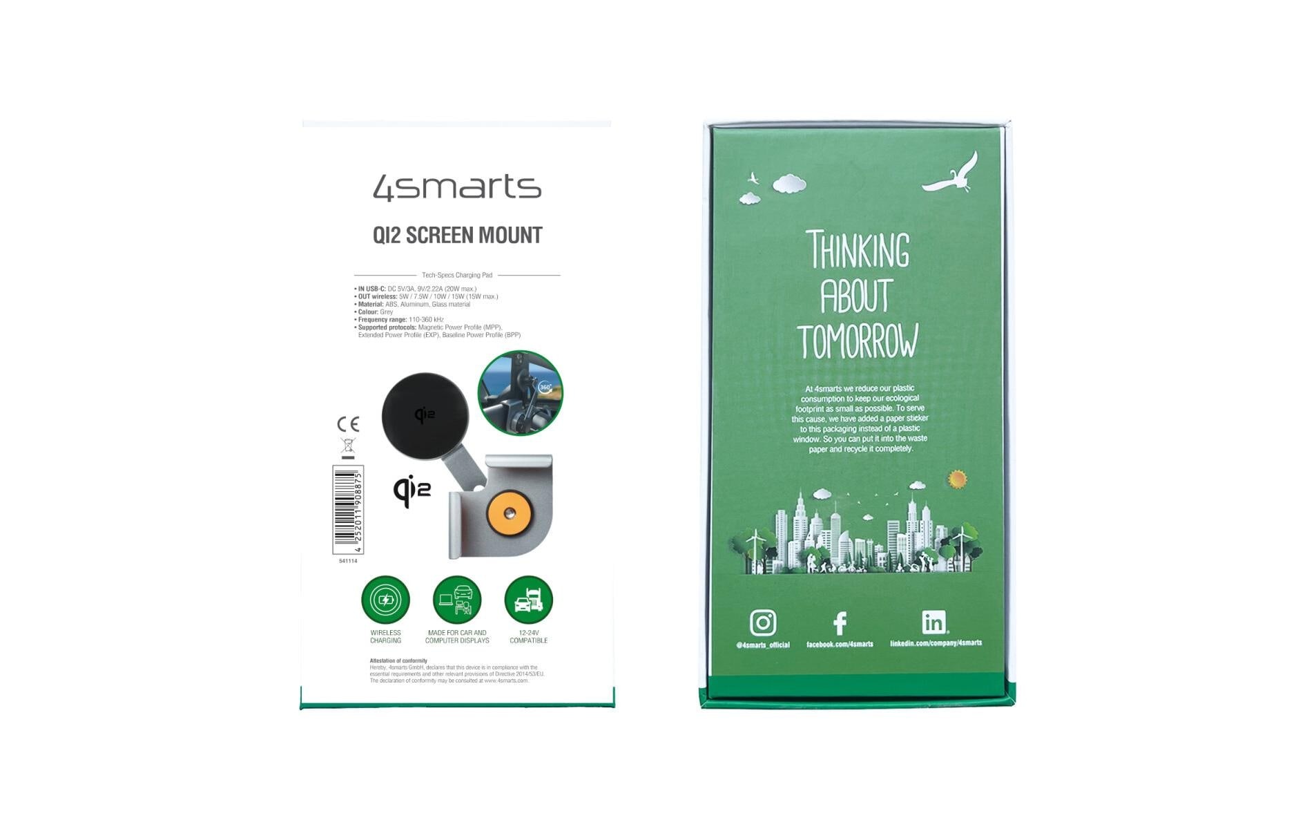4smarts Wireless Charger »Qi2 Screen Mount«