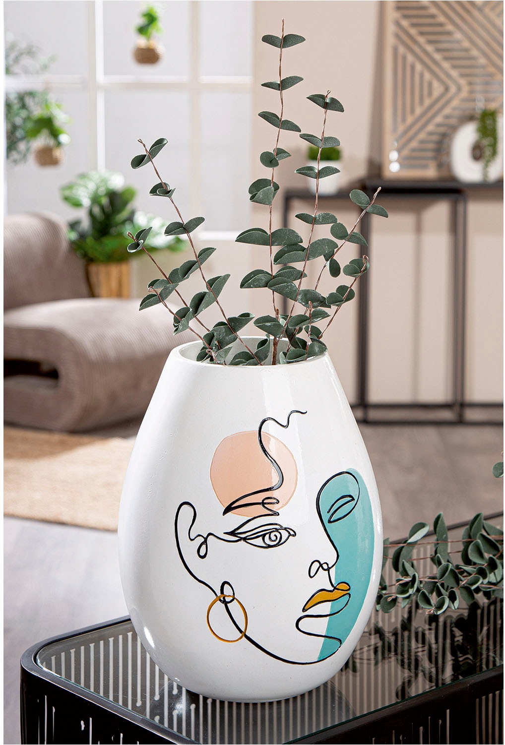 Casablanca by Gilde Tischvase »Vase bauchig Voir weiß H. 28 cm«, (1 St.) günstig online kaufen