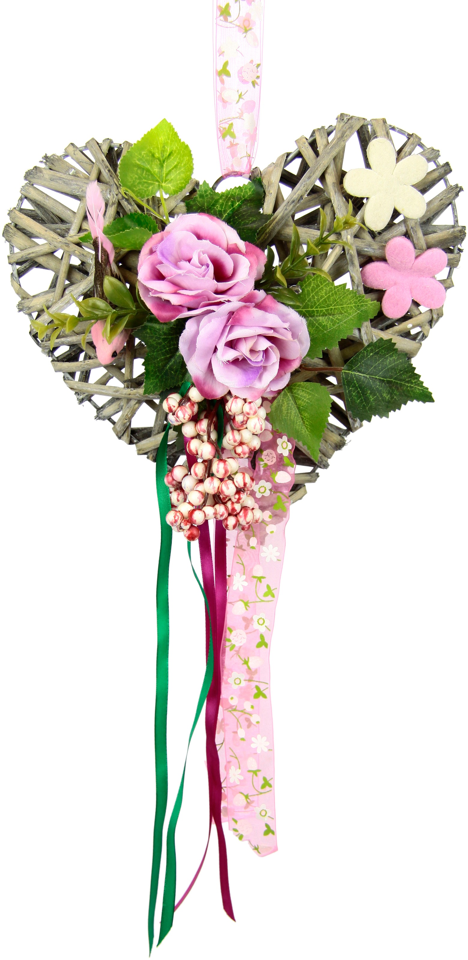 Dekofigur I.GE.A. "Herz aus Holz", rosa, B:25cm H:23cm, Dekofiguren, Dekofigur, rosa