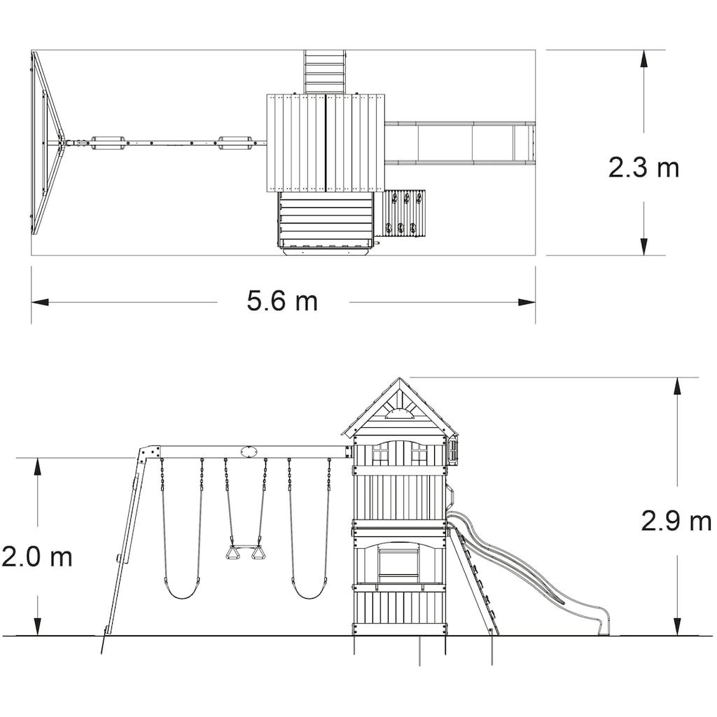 Backyard Discovery Spielturm »Atlantic«, BxTxH: 551x236x285 cm