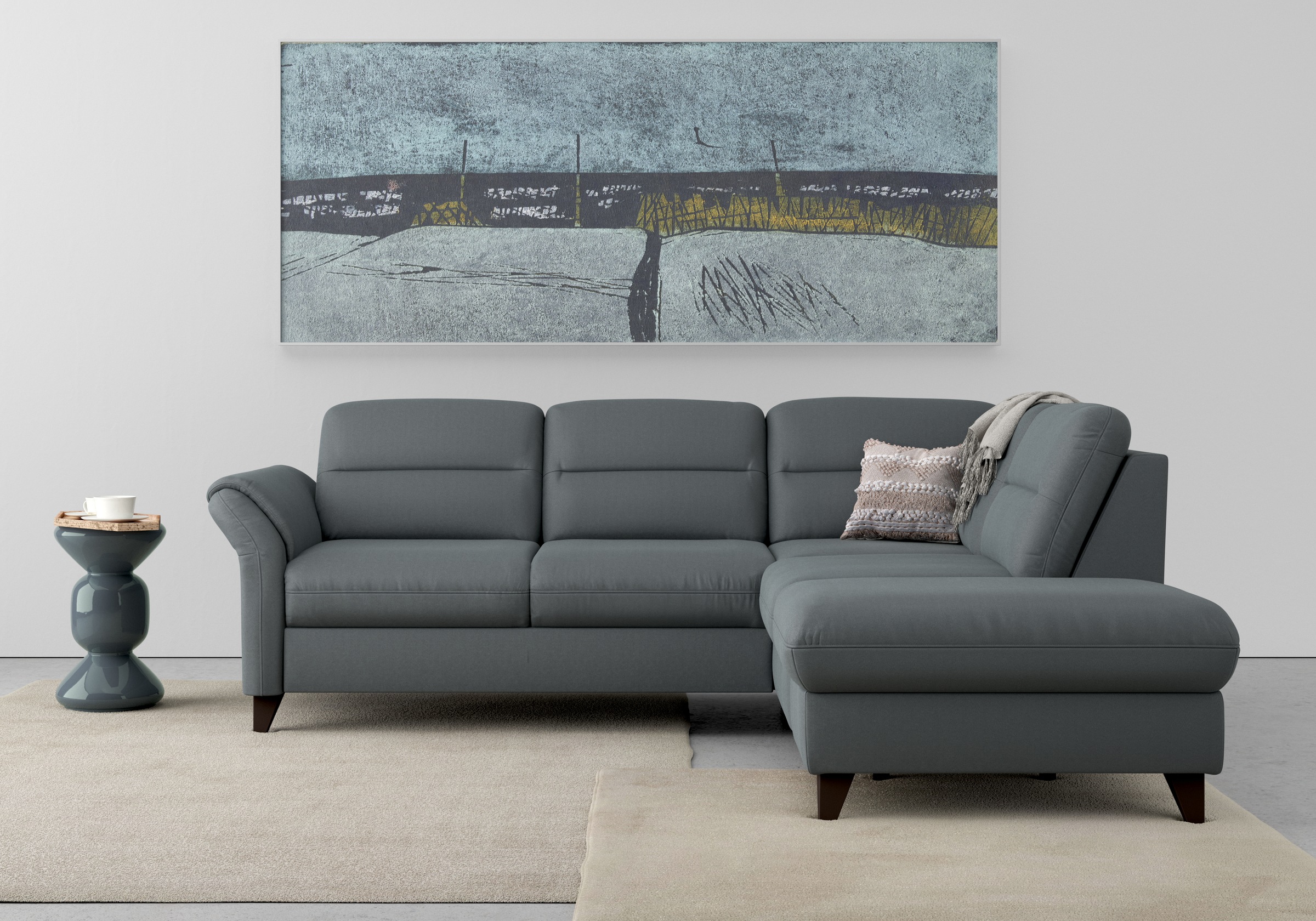 sit&more Ecksofa »Mellum L-Form«, Federkern, wahlweise mit Bettfunktion, Stauraum und Armteilfunktion