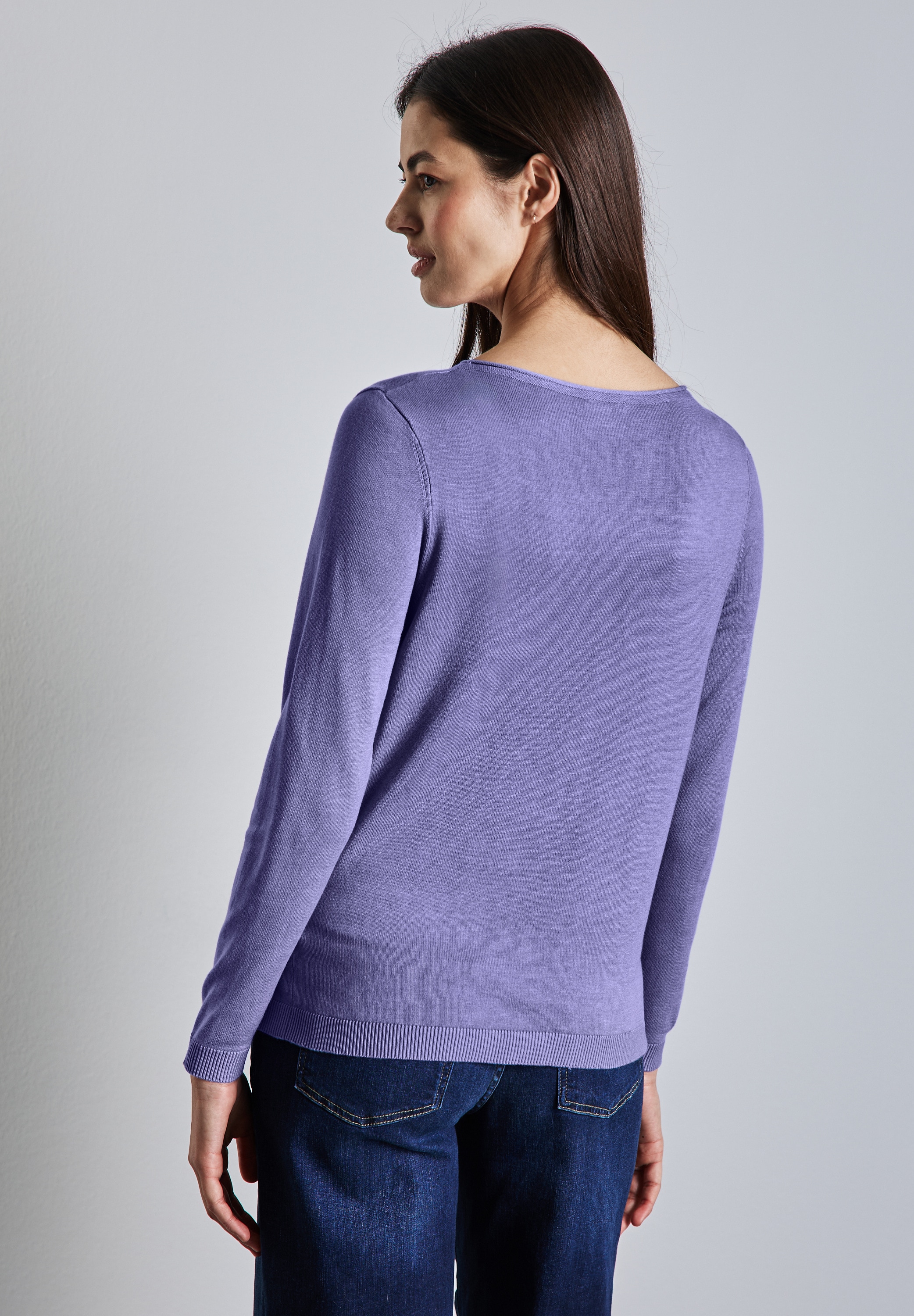 STREET ONE Strickpullover, mit Rollsaum am Ausschnitt