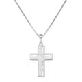 Firetti Kette mit Anhänger »Kreuz, Glaube, religiös, satiniert«, mit Zirkonia