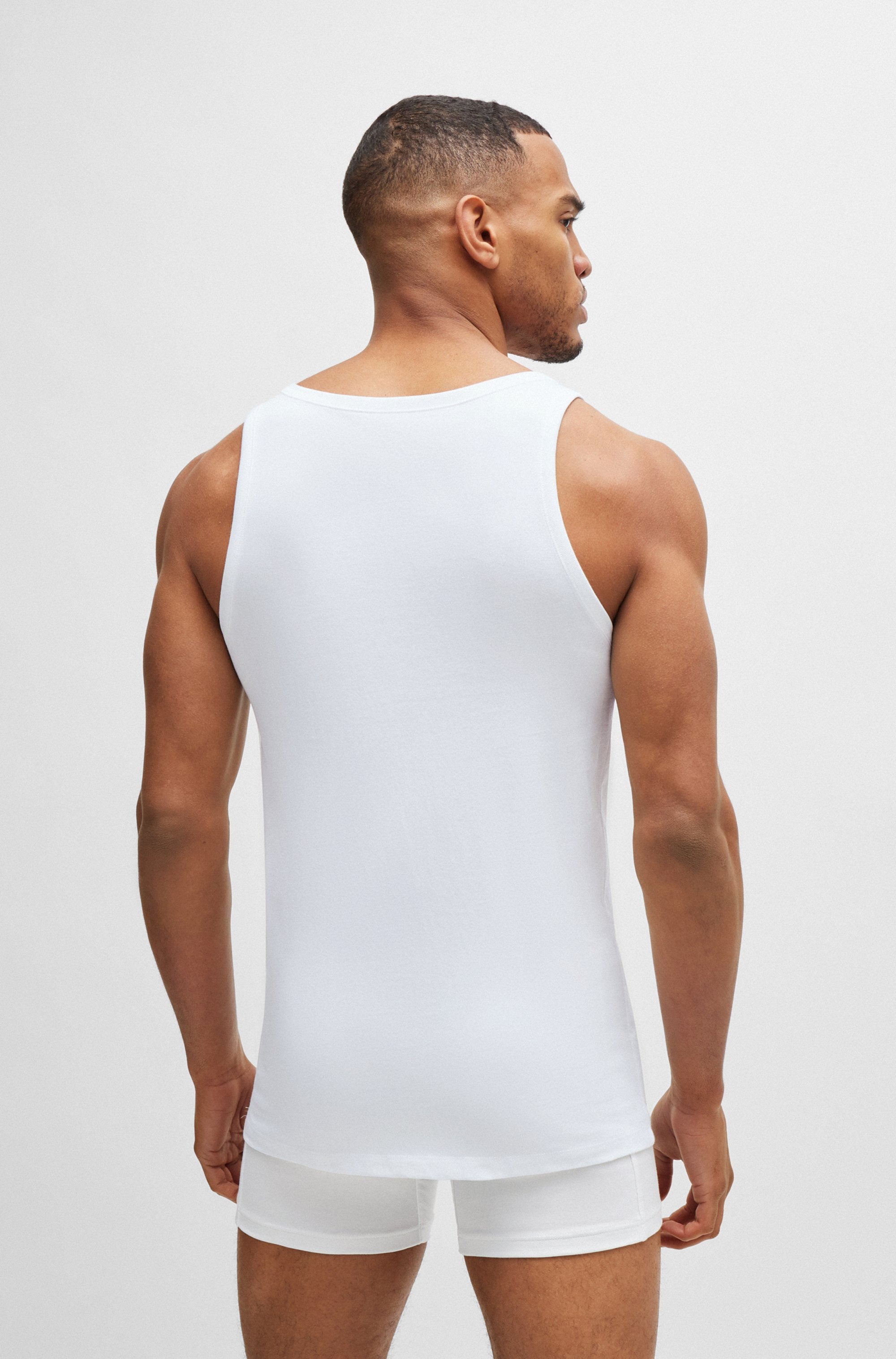 BOSS Unterhemd »Tank Top 3P CO«, (Packung, 3 St.), mit Rippbündchen