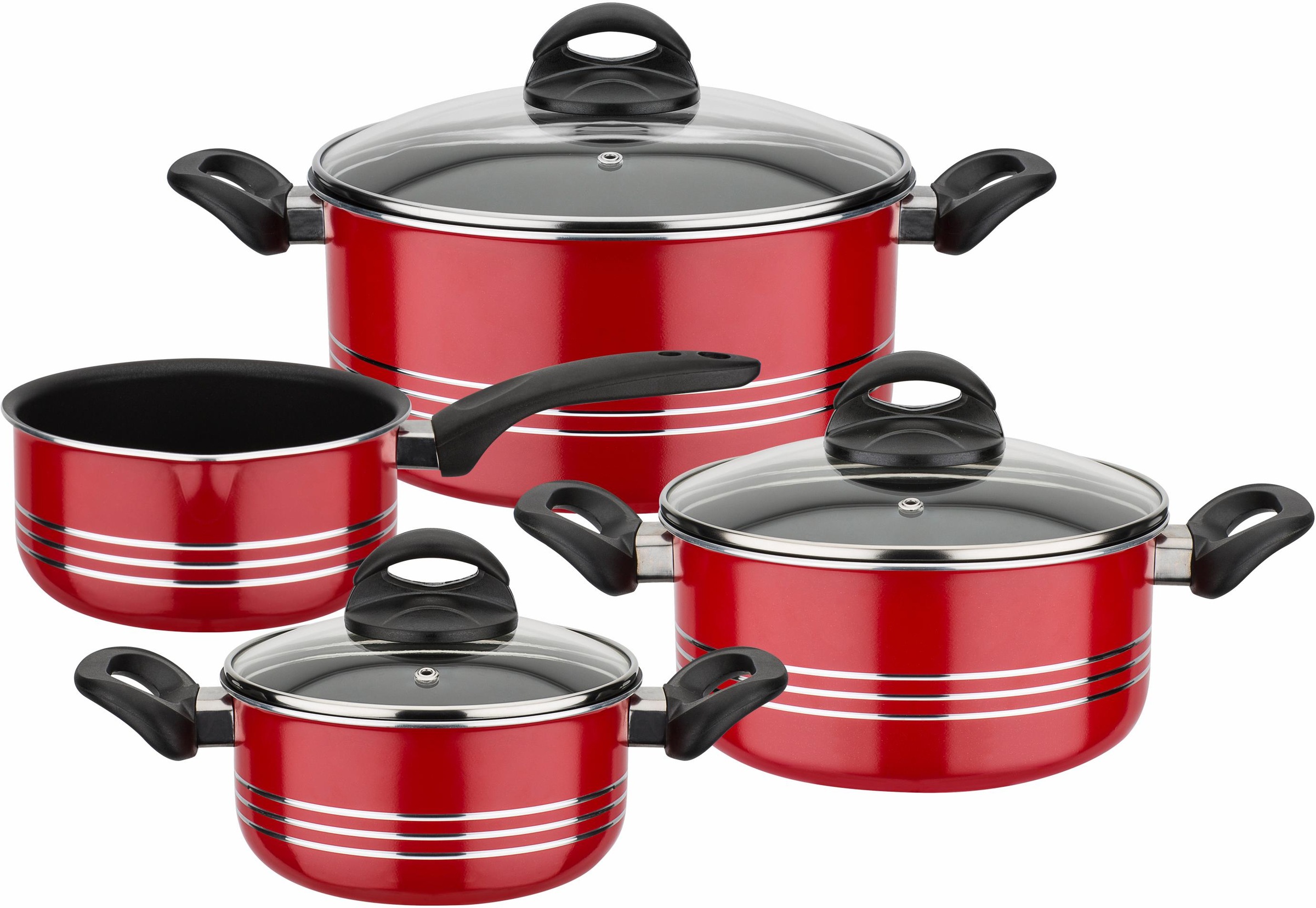 GSW Topf-Set »Milano color« Set, je 1 Kochtopf Ø 16/20/24 cm, 1x Stielkasse günstig online kaufen