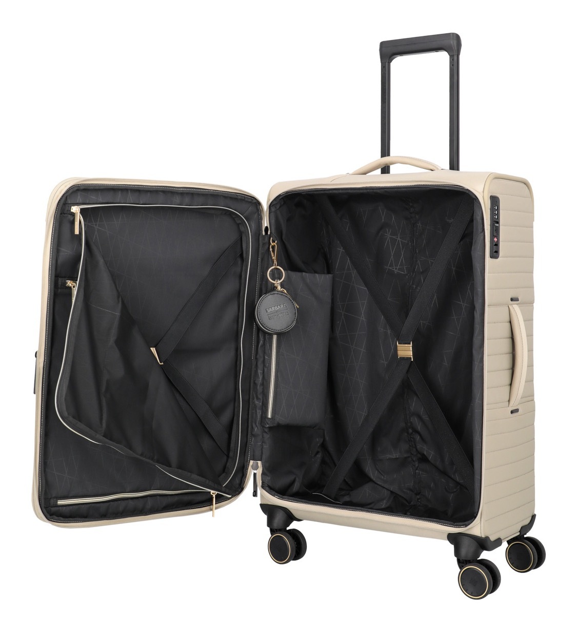 travelite Weichgepäck-Trolley »BARBARA & travelite | BARBARA STEPP, verschiedene Größen und Farben«, 4 Rollen, Weichgepäck-Koffer Schlüsselanhänger Volumenerweiterung bei S/M