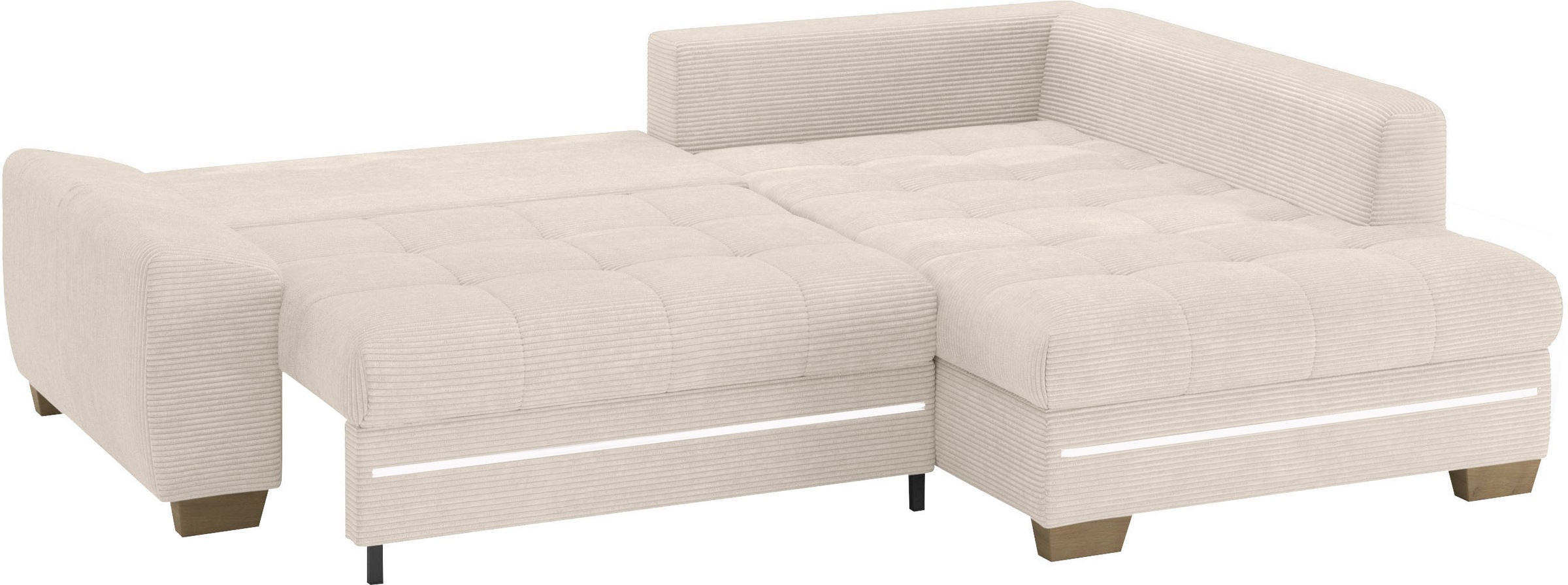 Mr. Couch Ecksofa »Nikita II, L-Form«, mit Kaltschaum, RGB-LED Beleuchtung, wahlweise mit Bett, Bettkasten