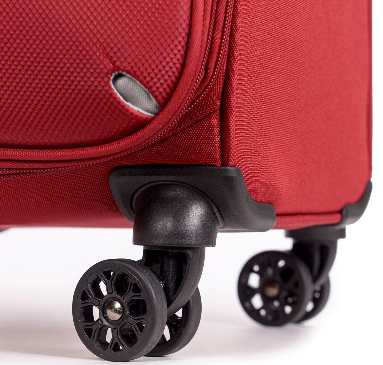 Stratic Weichgepäck-Trolley »Strong L, redwine«, 4 Rollen, Reisekoffer großer Koffer Aufgabegepäck TSA-Zahlenschloss