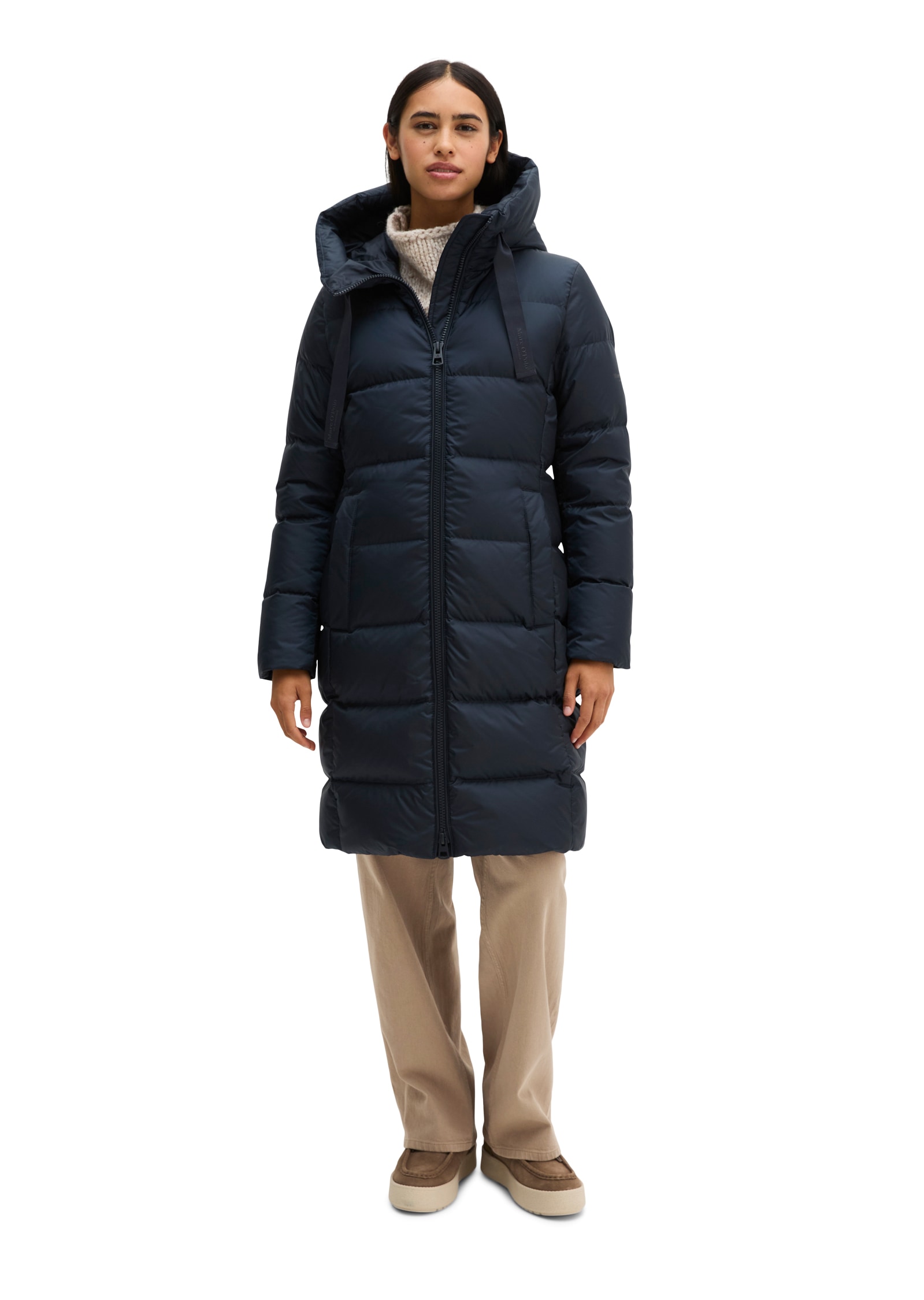 Marc O'Polo Daunenmantel mit 2-Way-Zipper und großer Kapuze - aktuelle HW26-Kollektion