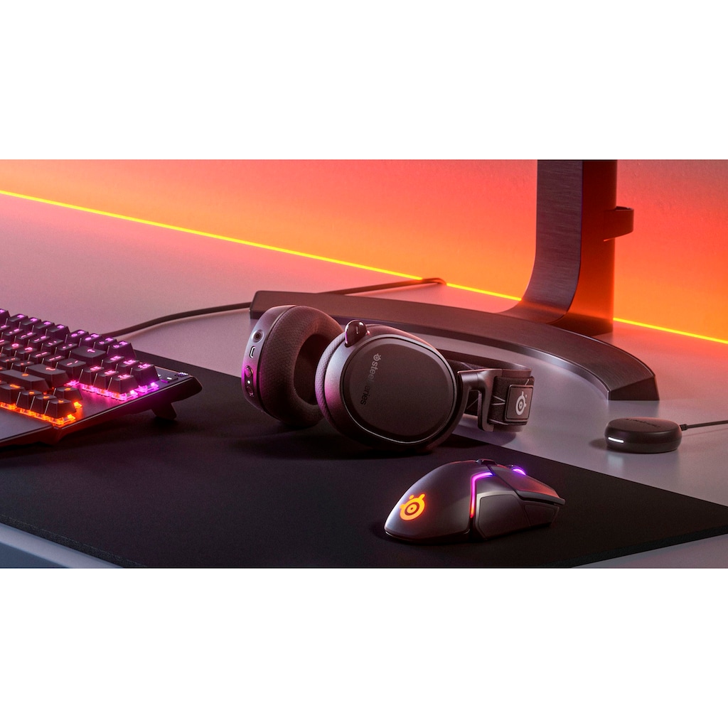 SteelSeries Gaming-Headset »Arctis 9 + Game Pass für PC«, A2DP Bluetooth-HFP-HSP-WLAN (WiFi), Rauschunterdrückung-Freisprechfunktion-integrierte Steuerung für Anrufe und Musik